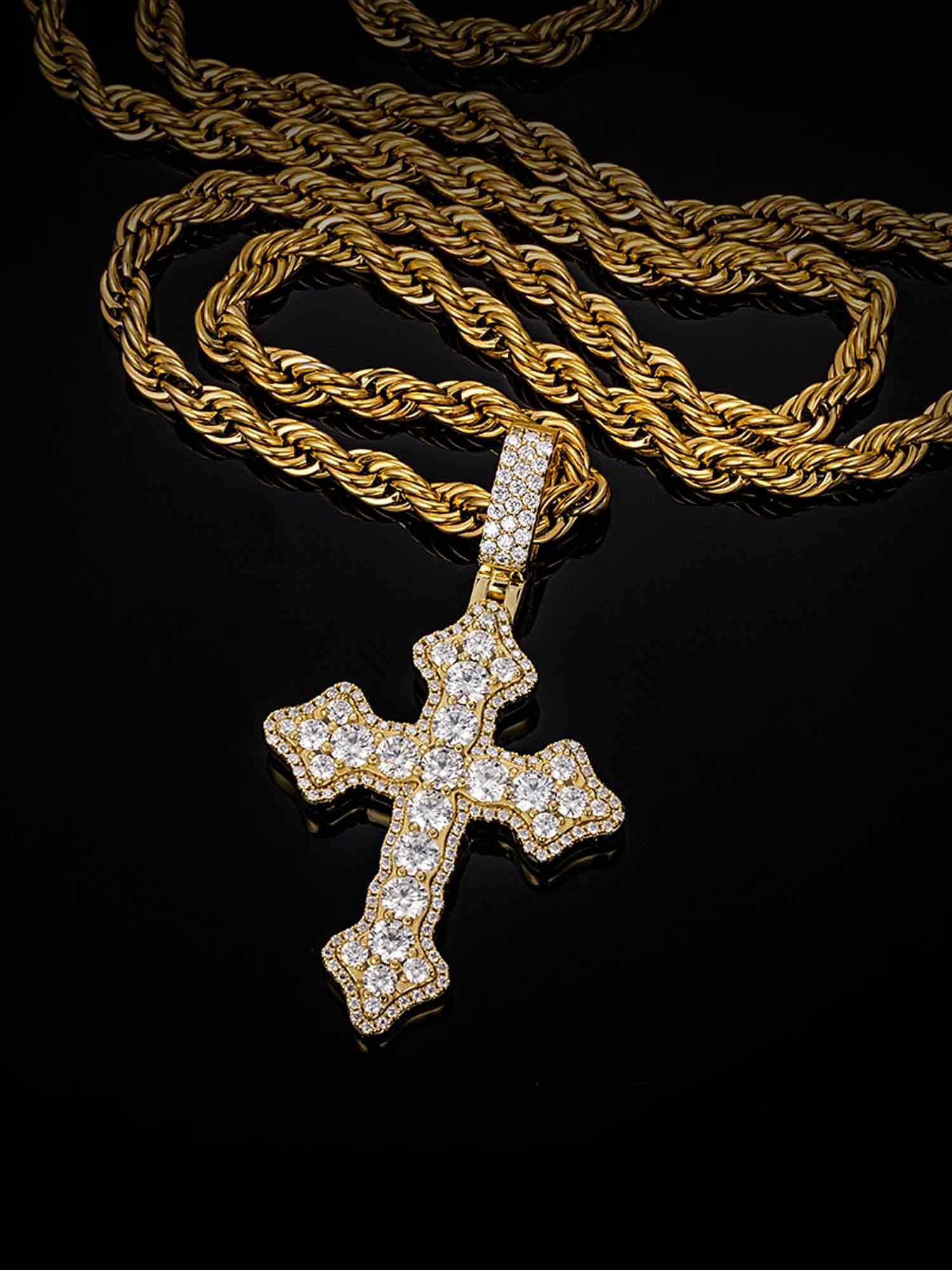 Iced Gothic Cross Pendant - Image 2