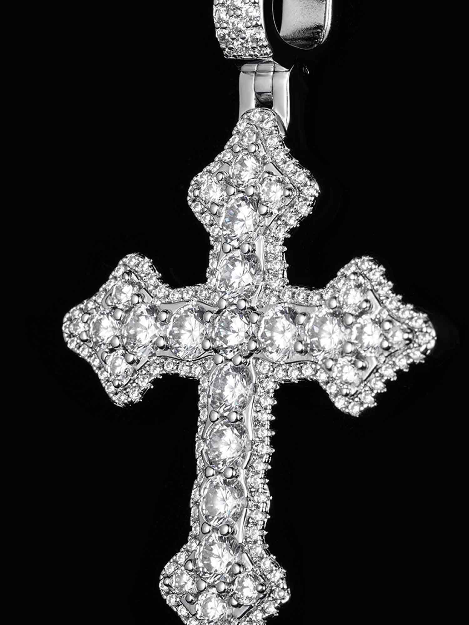 Iced Gothic Cross Pendant - Image 3