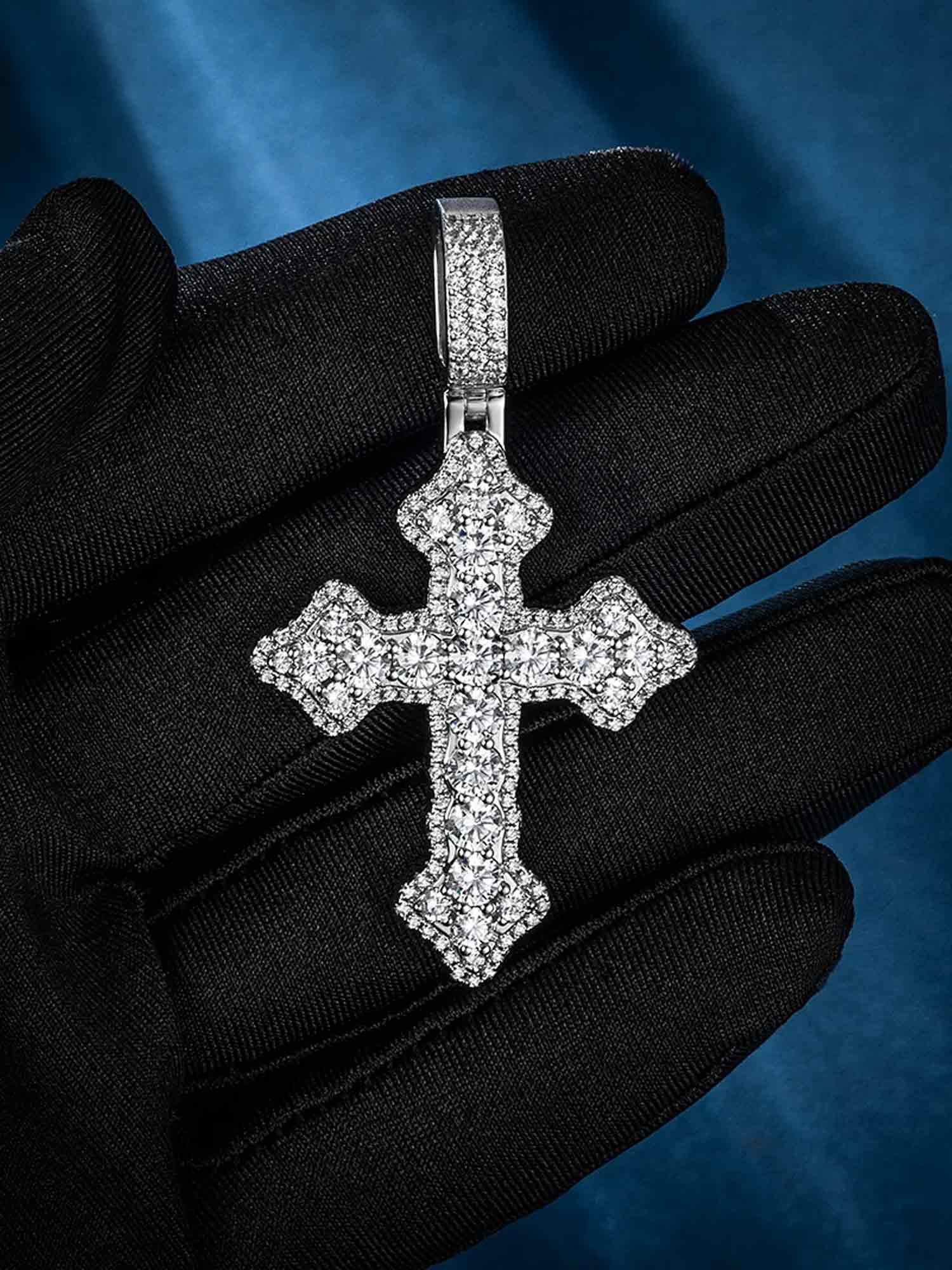 Iced Gothic Cross Pendant - Image 4