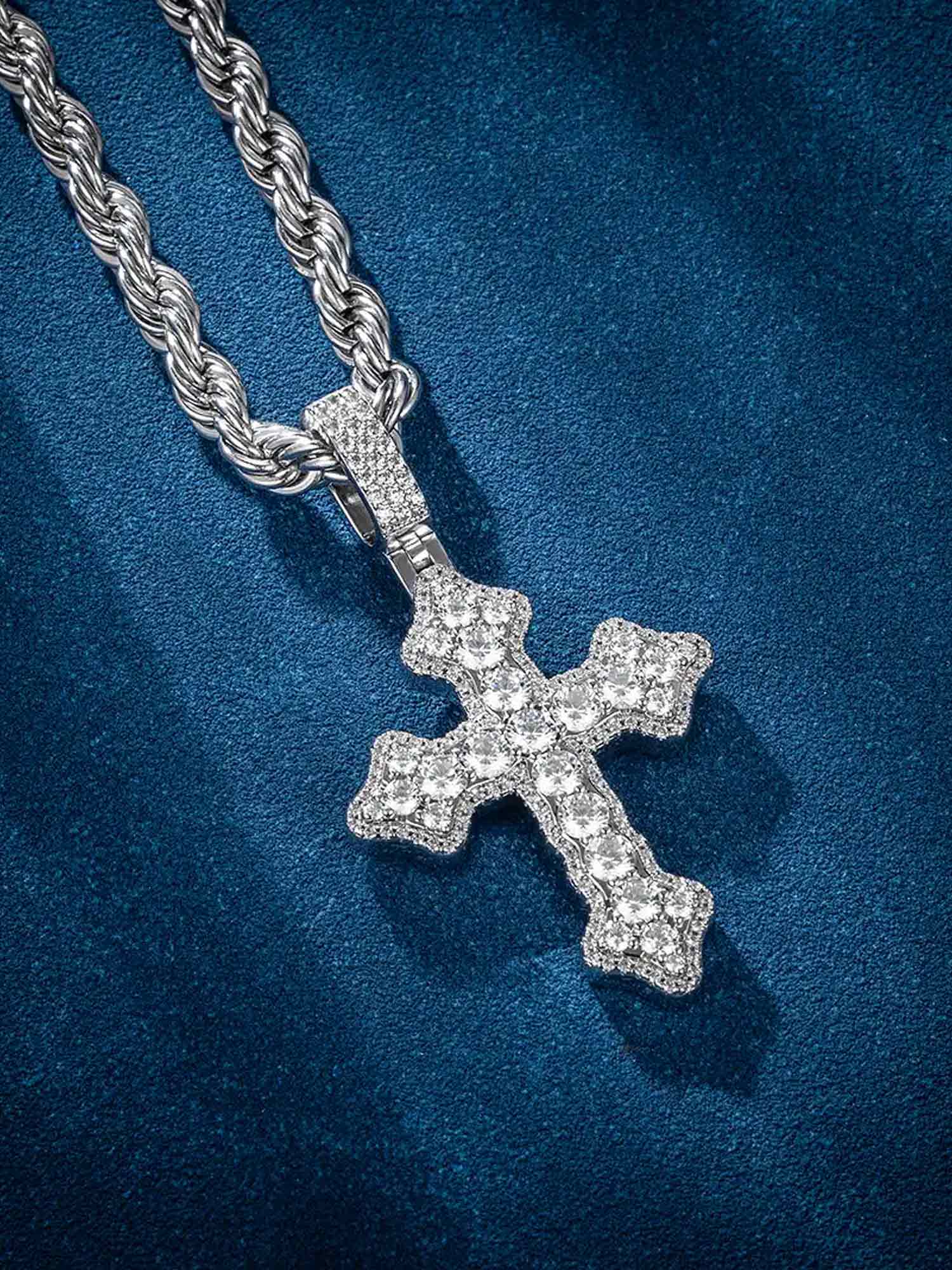 Iced Gothic Cross Pendant - Image 5