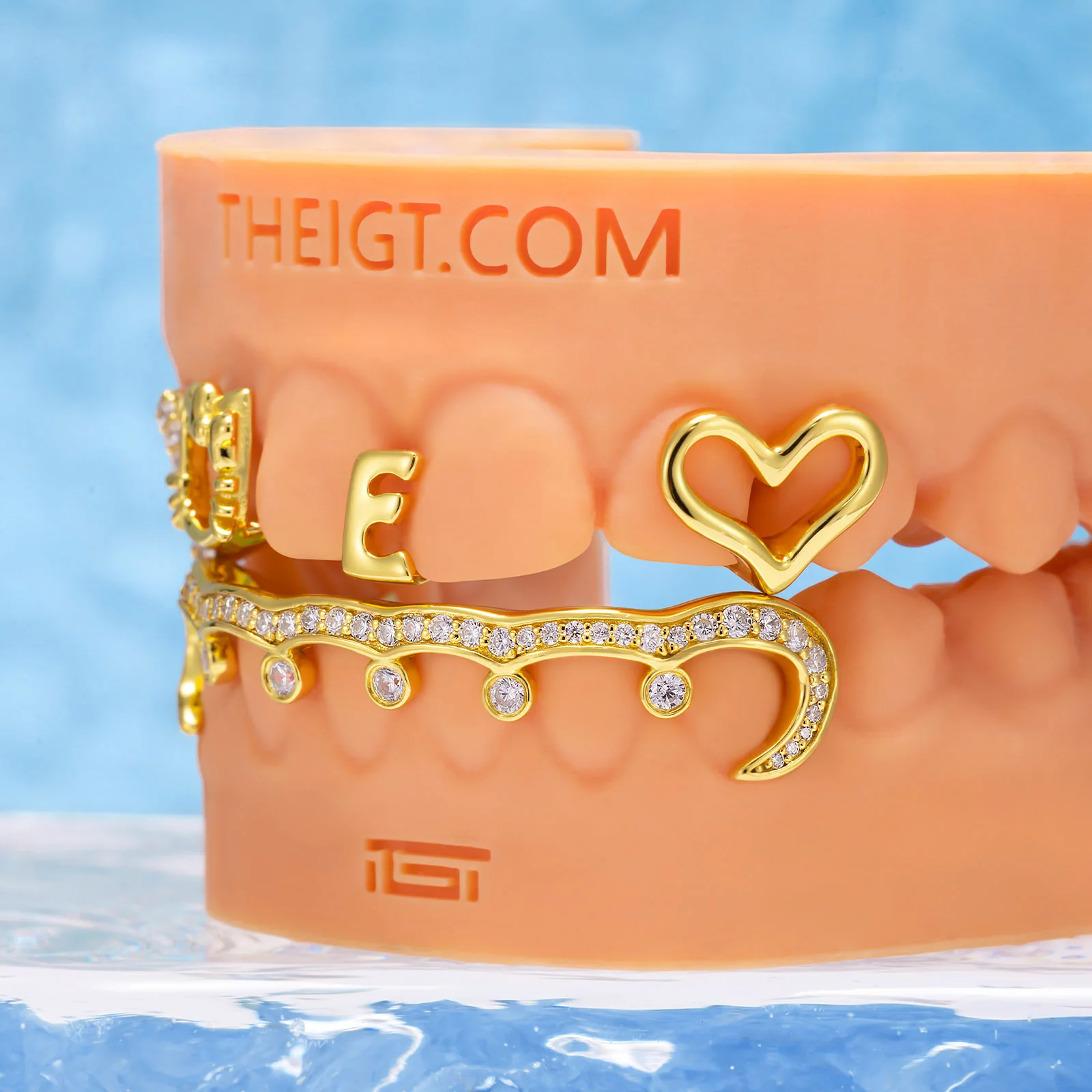 "Iced Kitty" Heart & Initial Custom Grillz - Image 5