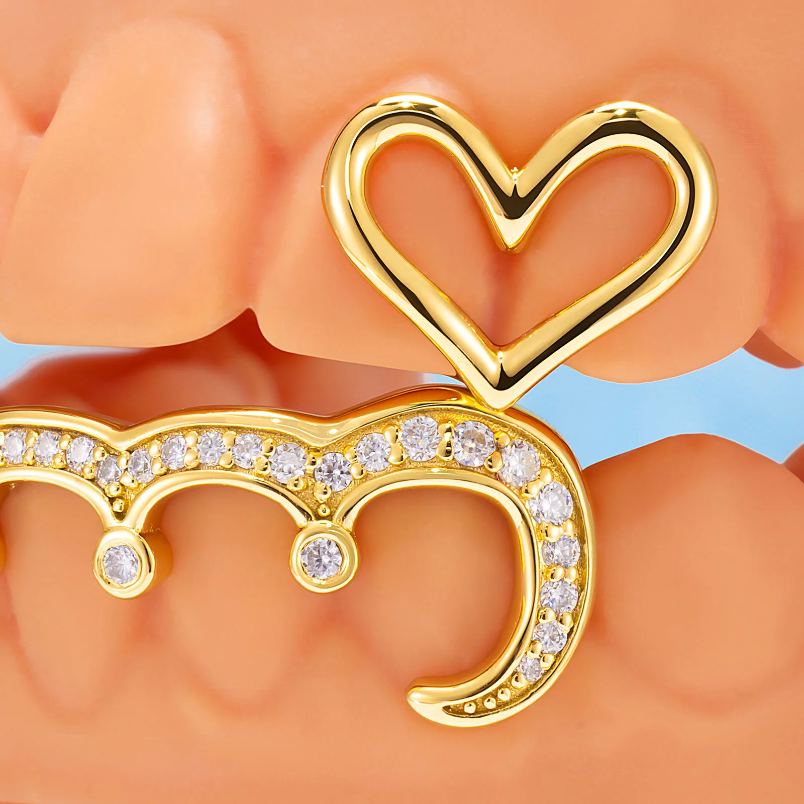 "Iced Kitty" Heart & Initial Custom Grillz - Image 9