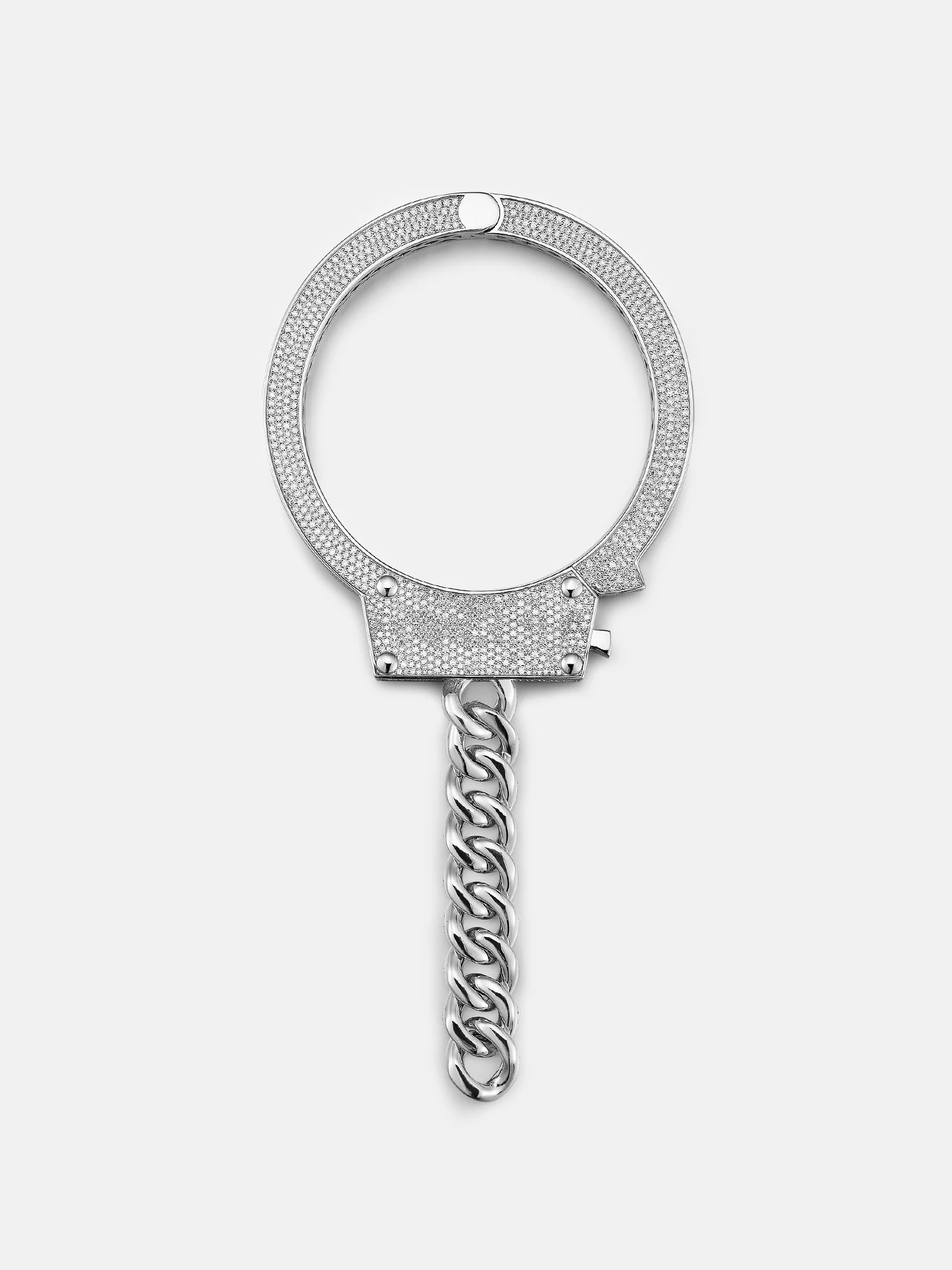 Iced Moissanite Handcuffs Bangle Bracelet - Image 2