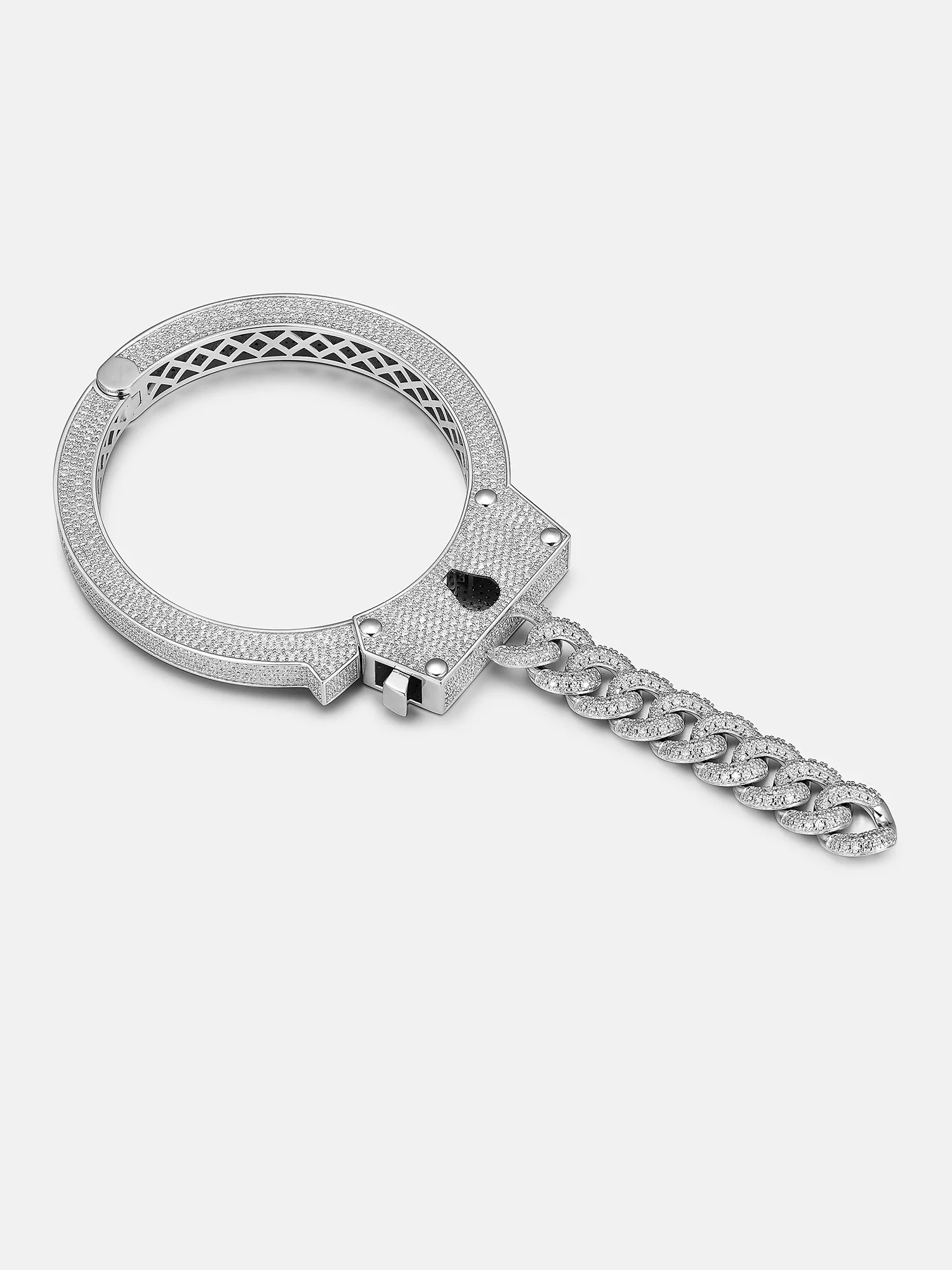 Iced Moissanite Handcuffs Bangle Bracelet - Image 3