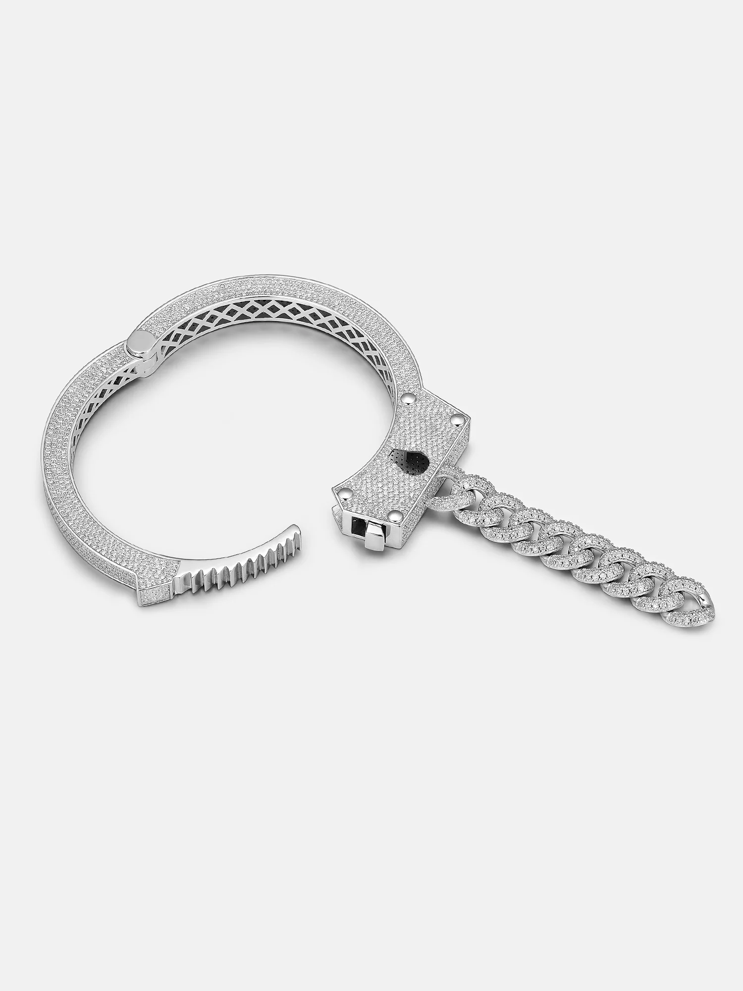 Iced Moissanite Handcuffs Bangle Bracelet - Image 4