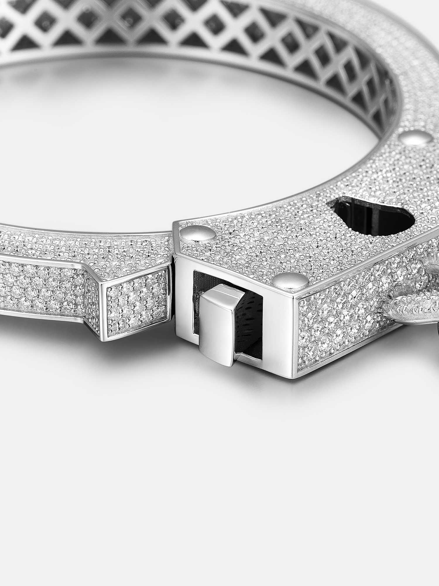 Iced Moissanite Handcuffs Bangle Bracelet - Image 6