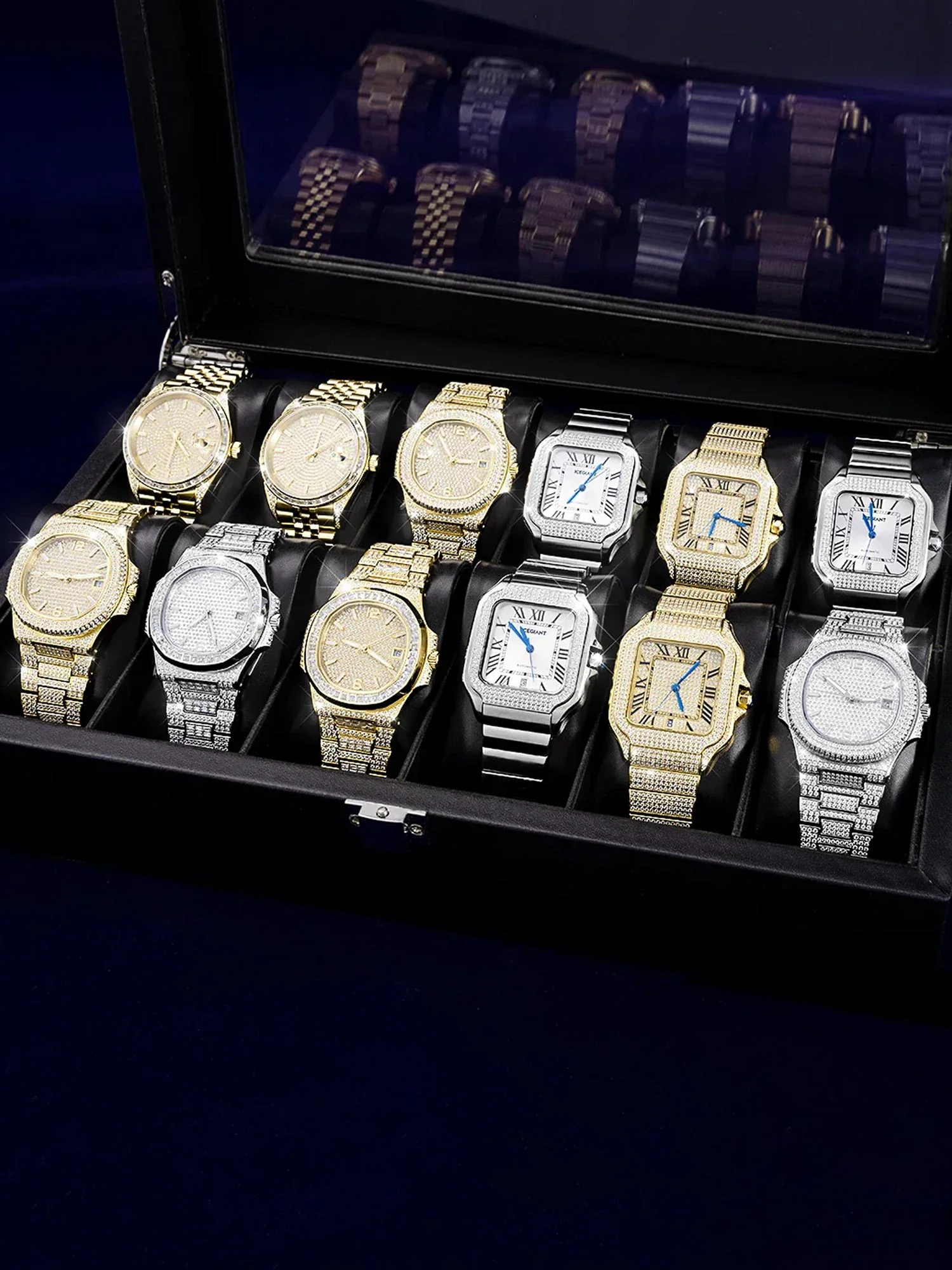 Iced Out Baguette Cut Moissanite Watch in White Gold - Image 8