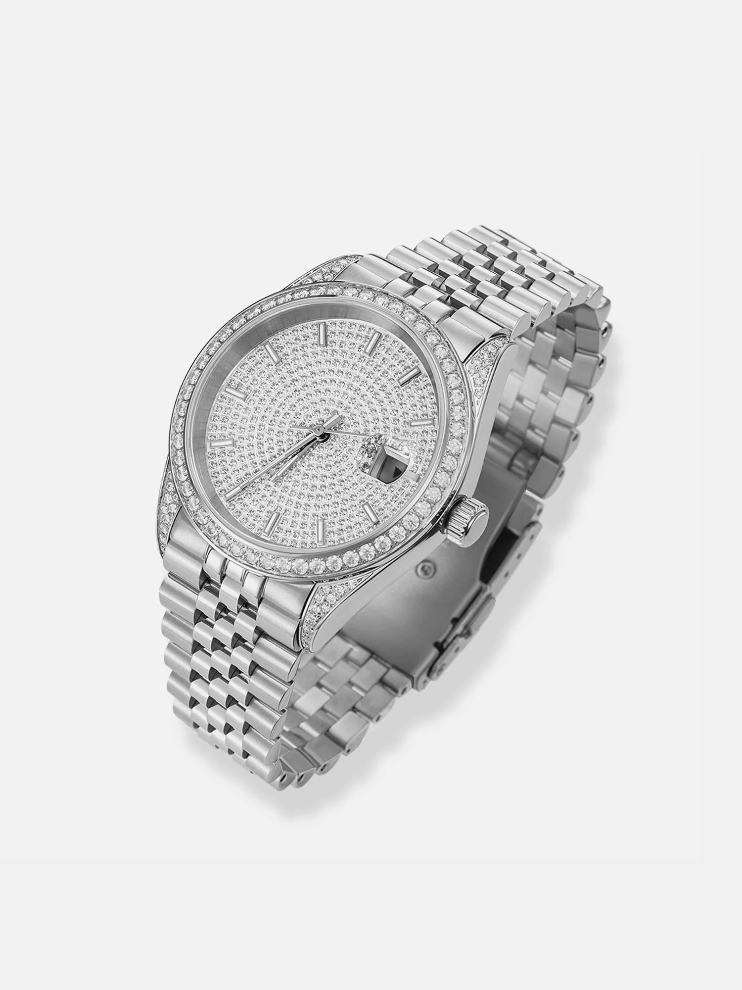 Iced Out Round Cut Moissanite Watch - Image 4