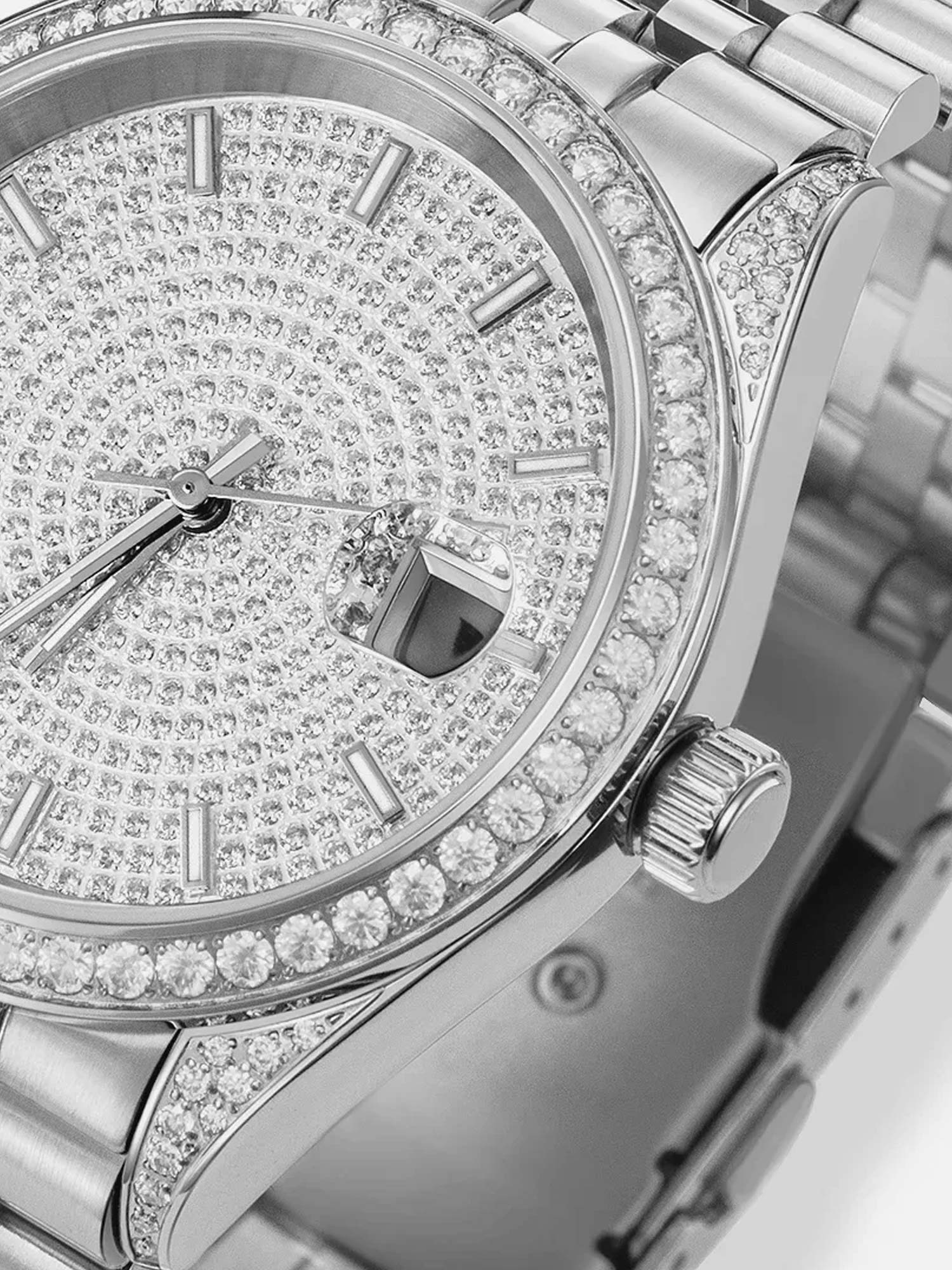 Iced Out Round Cut Moissanite Watch - Image 6