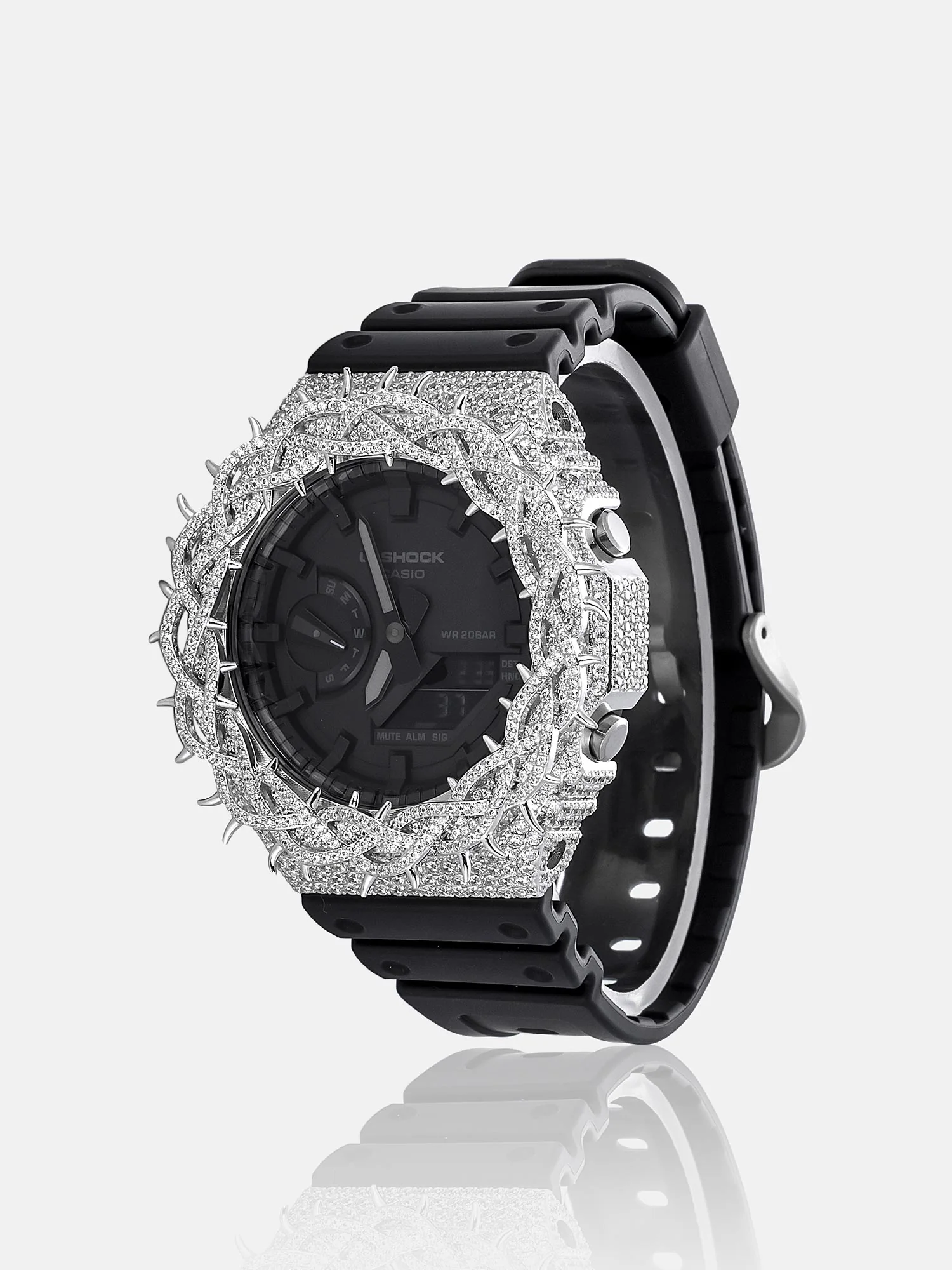 Iced Out Thorns Moissanite Bezel For GA-2100 Watch - Image 3