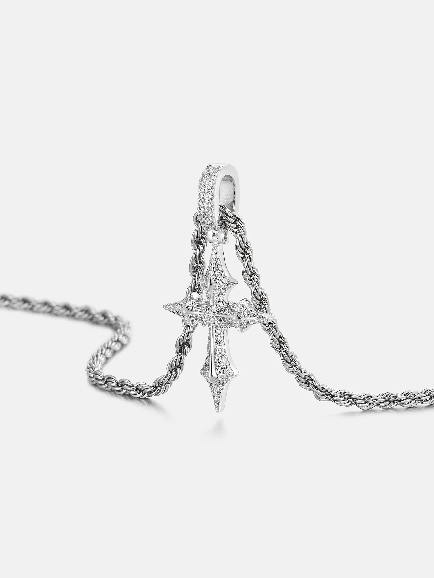 Infinity Cluster Moissanite Cross Pendant - Image 2