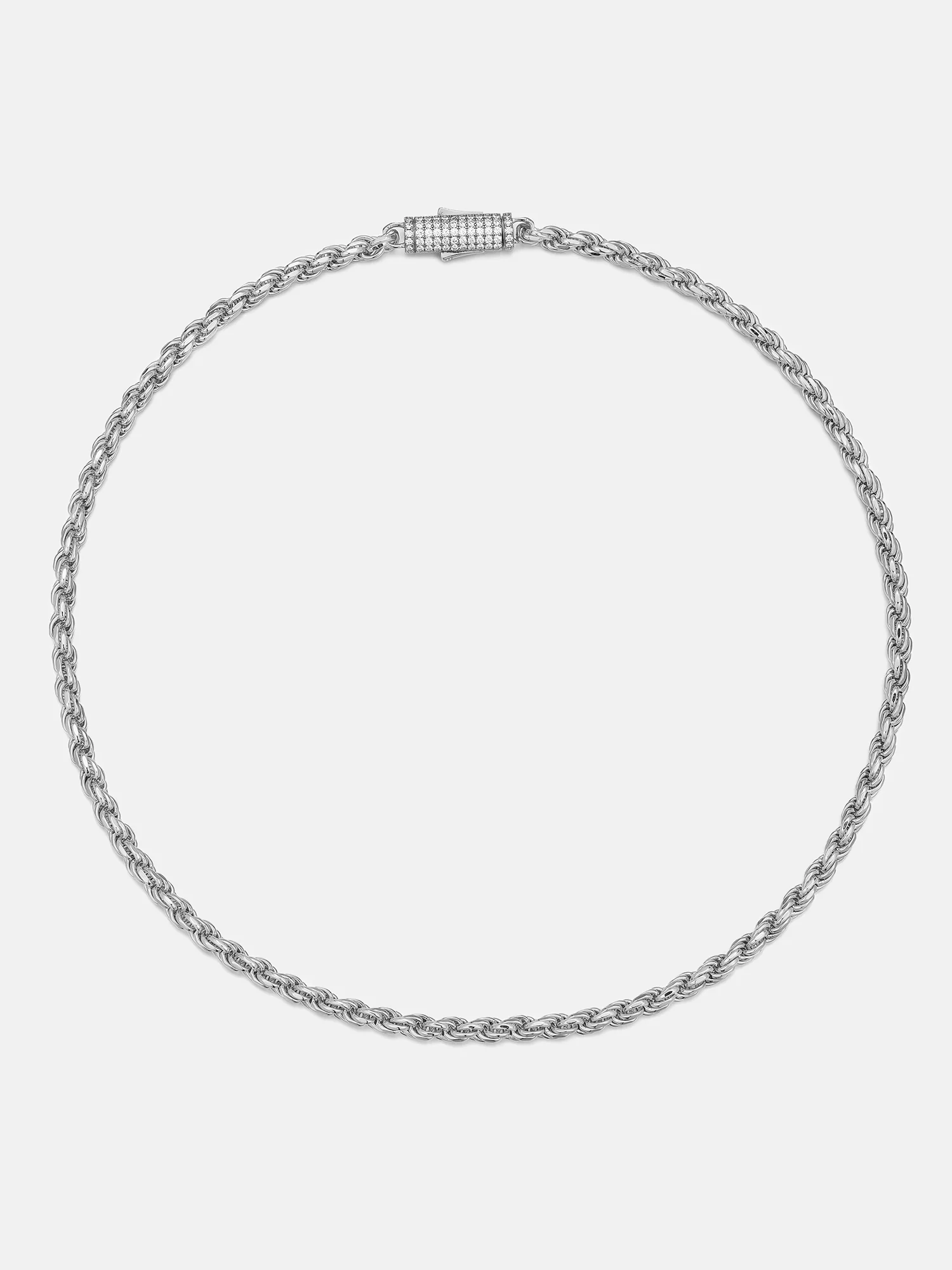 Italian 5mm Rope Chain with Moissanite Clasp - Image 5