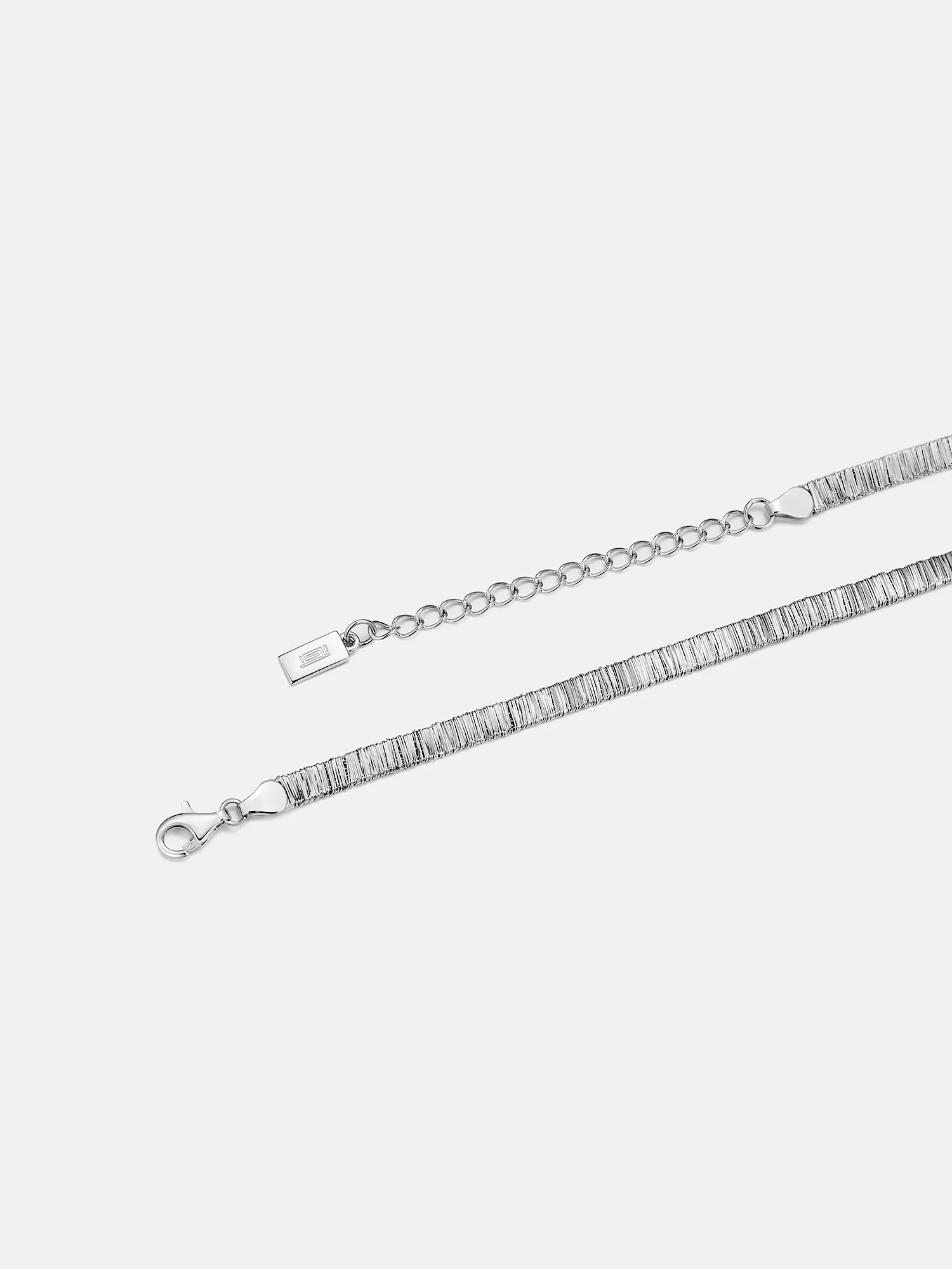 Italian Silver Wide Flat Snake Necklace Or Bracelet - Image 3