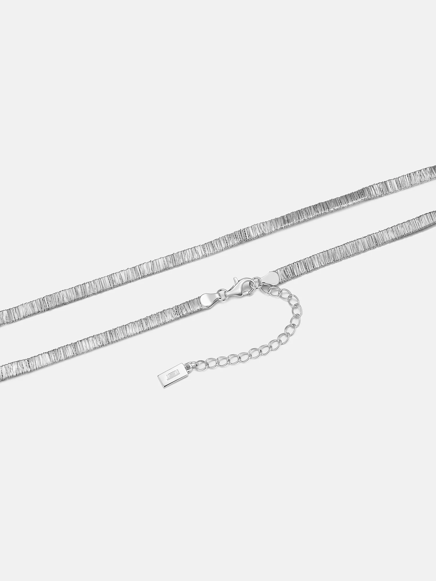 Italian Silver Wide Flat Snake Necklace Or Bracelet - Image 7