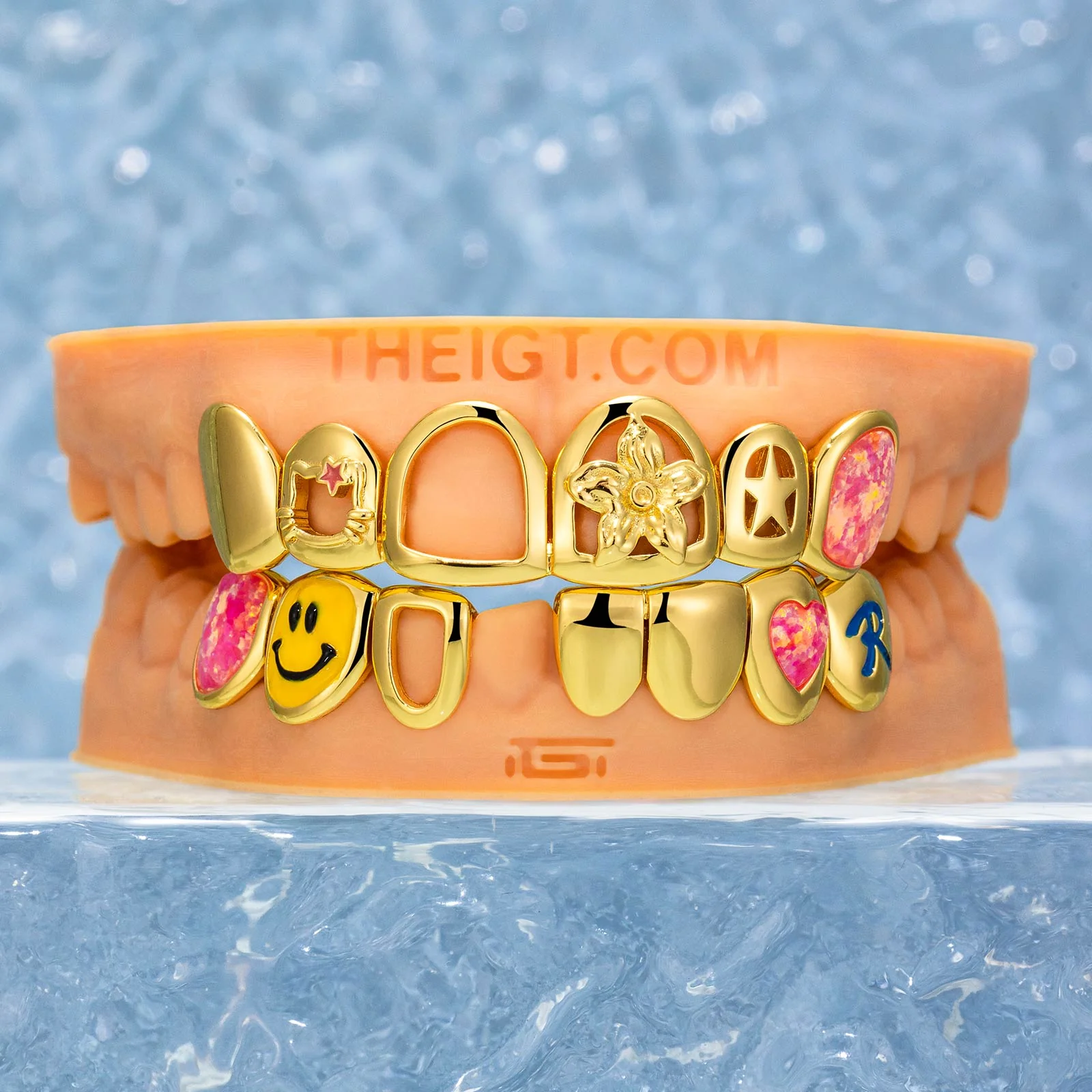 Kitty & Hibiscus Flower Diamond Grillz