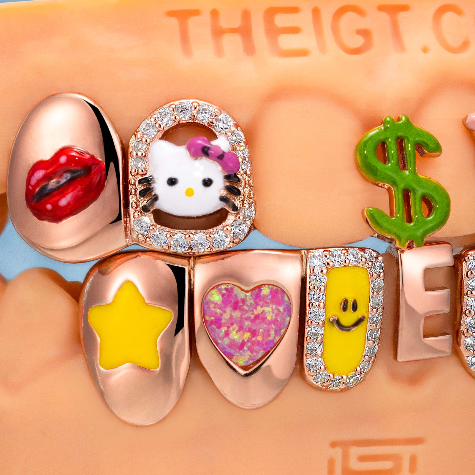 Kitty & Opal & Enamel Diamond Grillz - Image 2