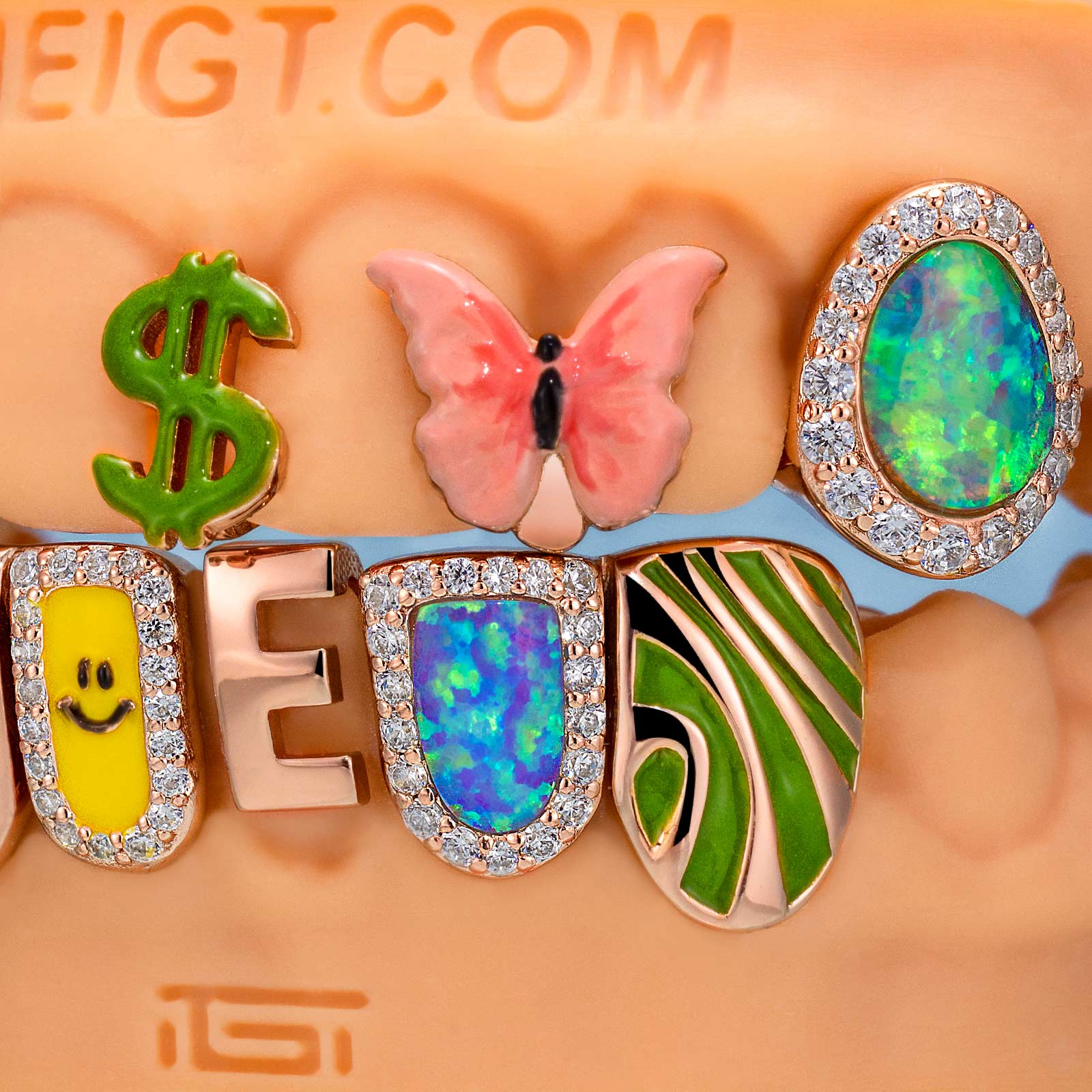 Kitty & Opal & Enamel Diamond Grillz - Image 3