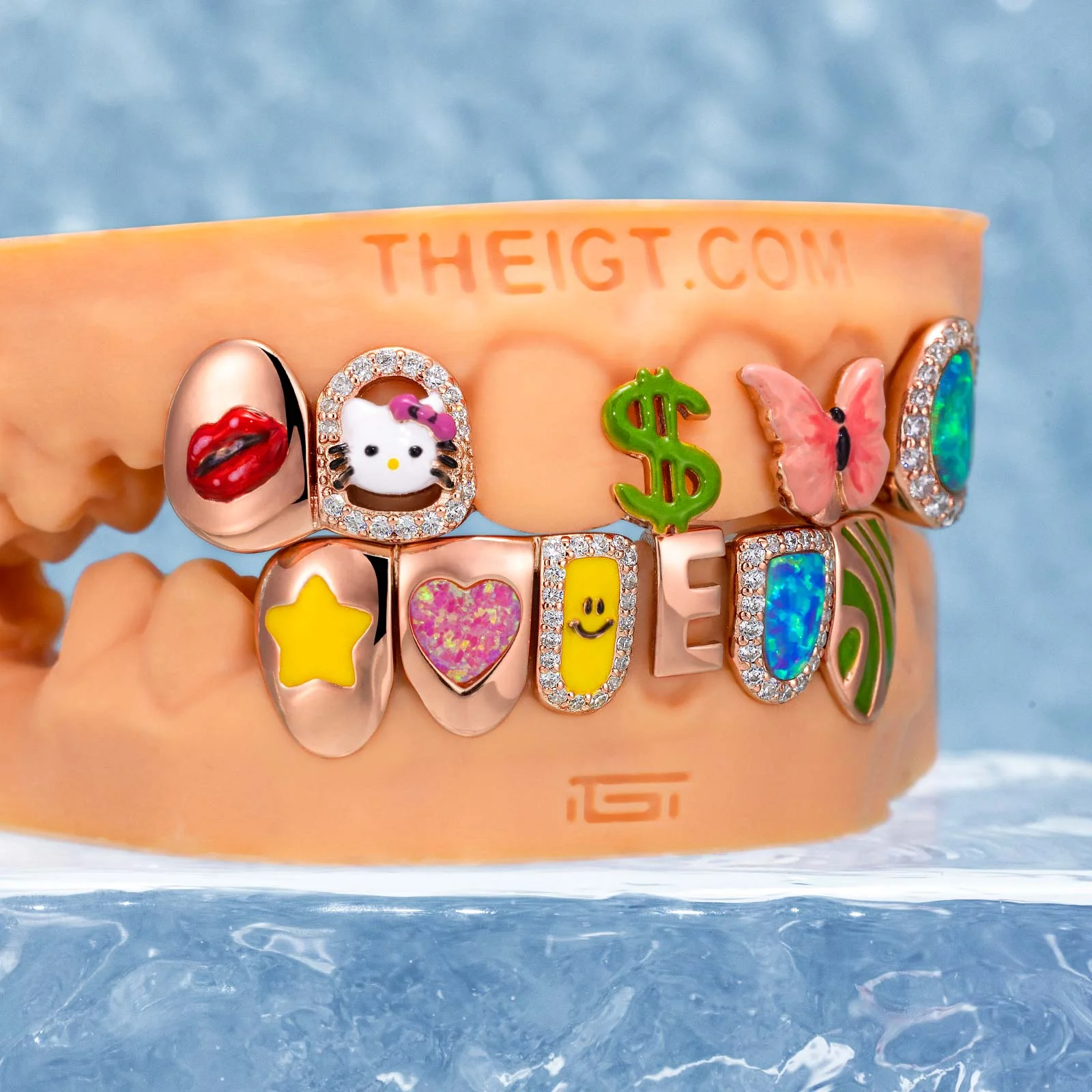 Kitty & Opal & Enamel Diamond Grillz - Image 4