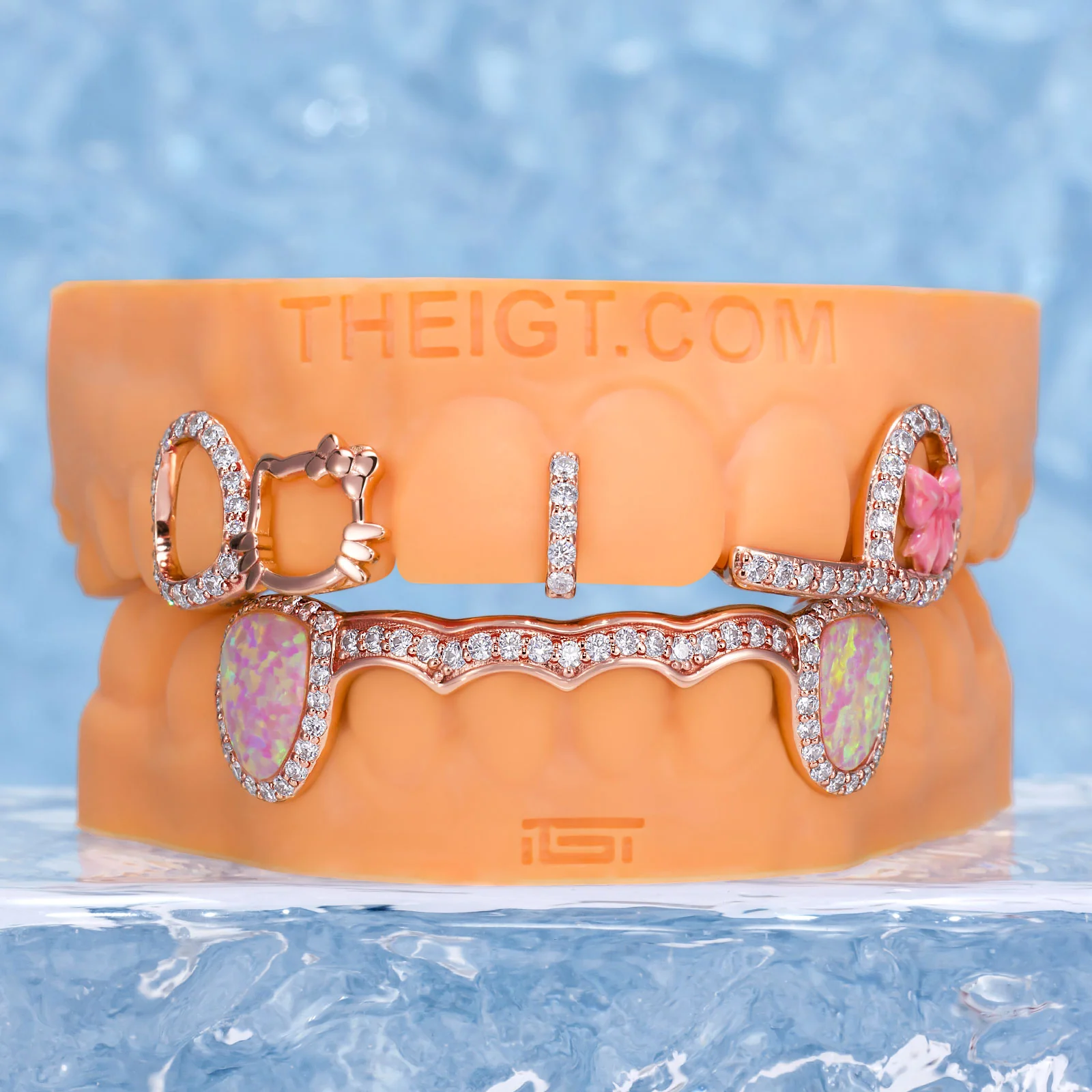 Kitty Ribbon Opal Fangs Set