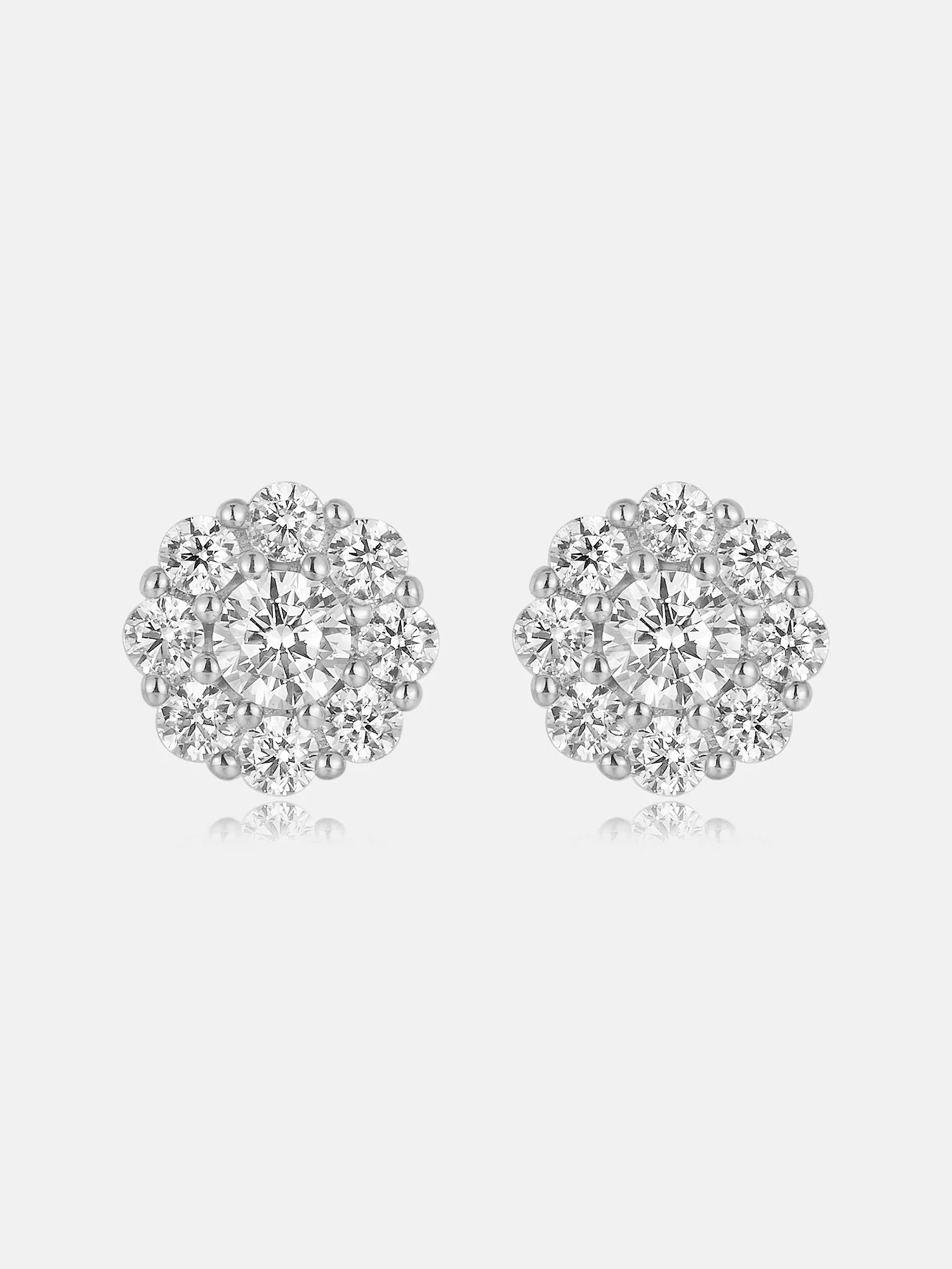 Lab Diamond 6.7mm Flora Bloom Stud Earrings