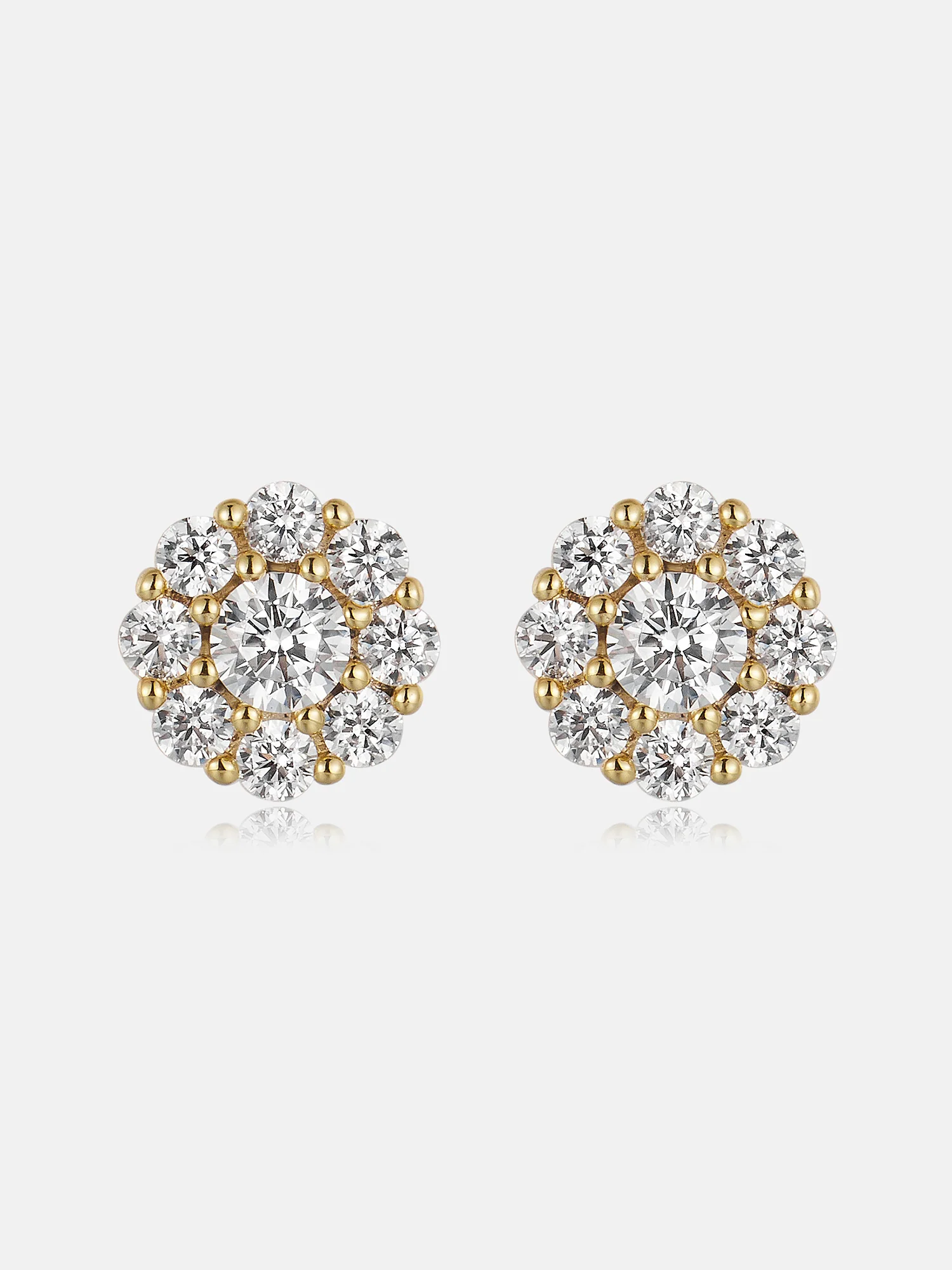 Lab Diamond 6.7mm Flora Bloom Stud Earrings - Image 2