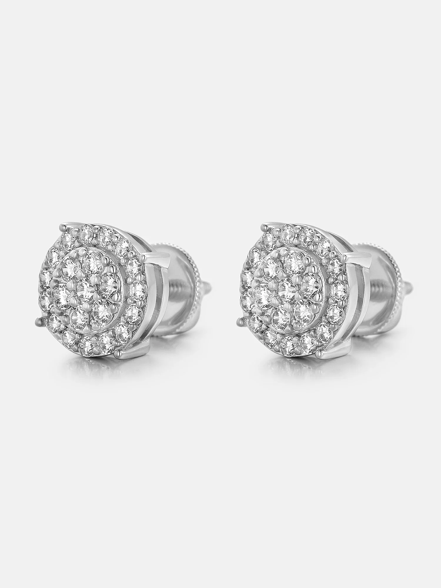Lab Diamond 7.8mm Round Cluster Halo Studs Earrings - Image 3