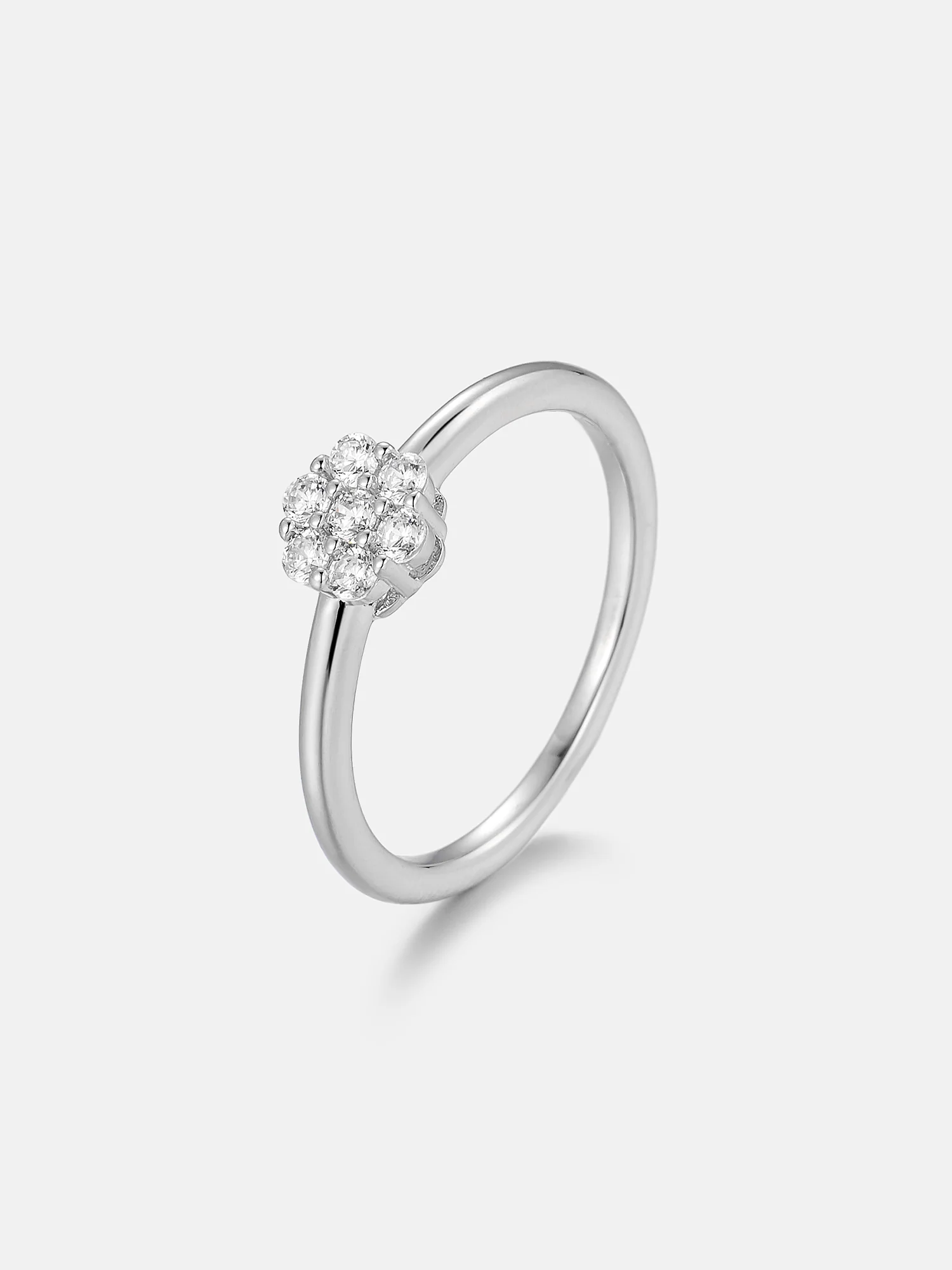 Lab Diamond Cluster Solitaire Ring - Image 3