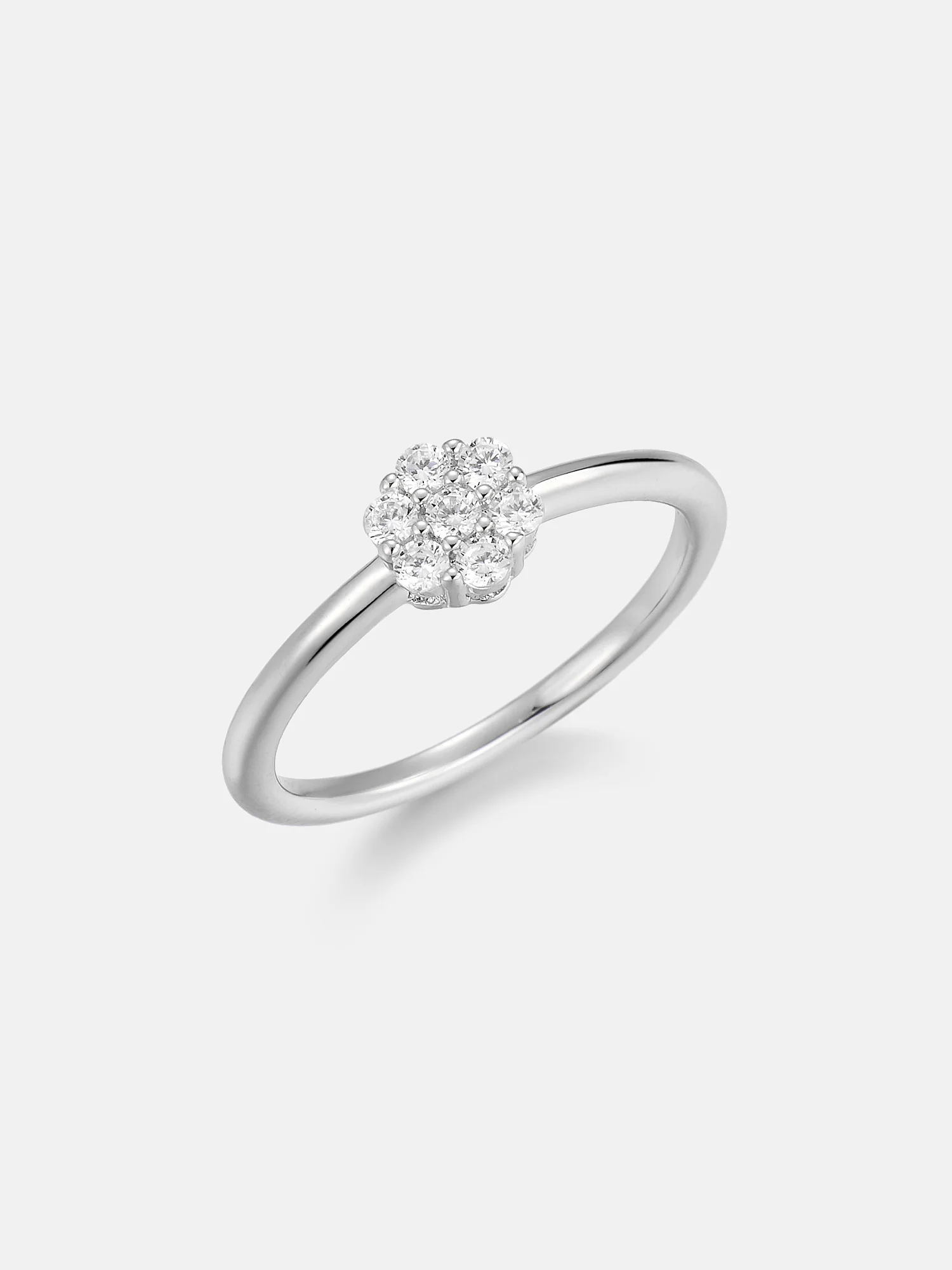 Lab Diamond Cluster Solitaire Ring - Image 4