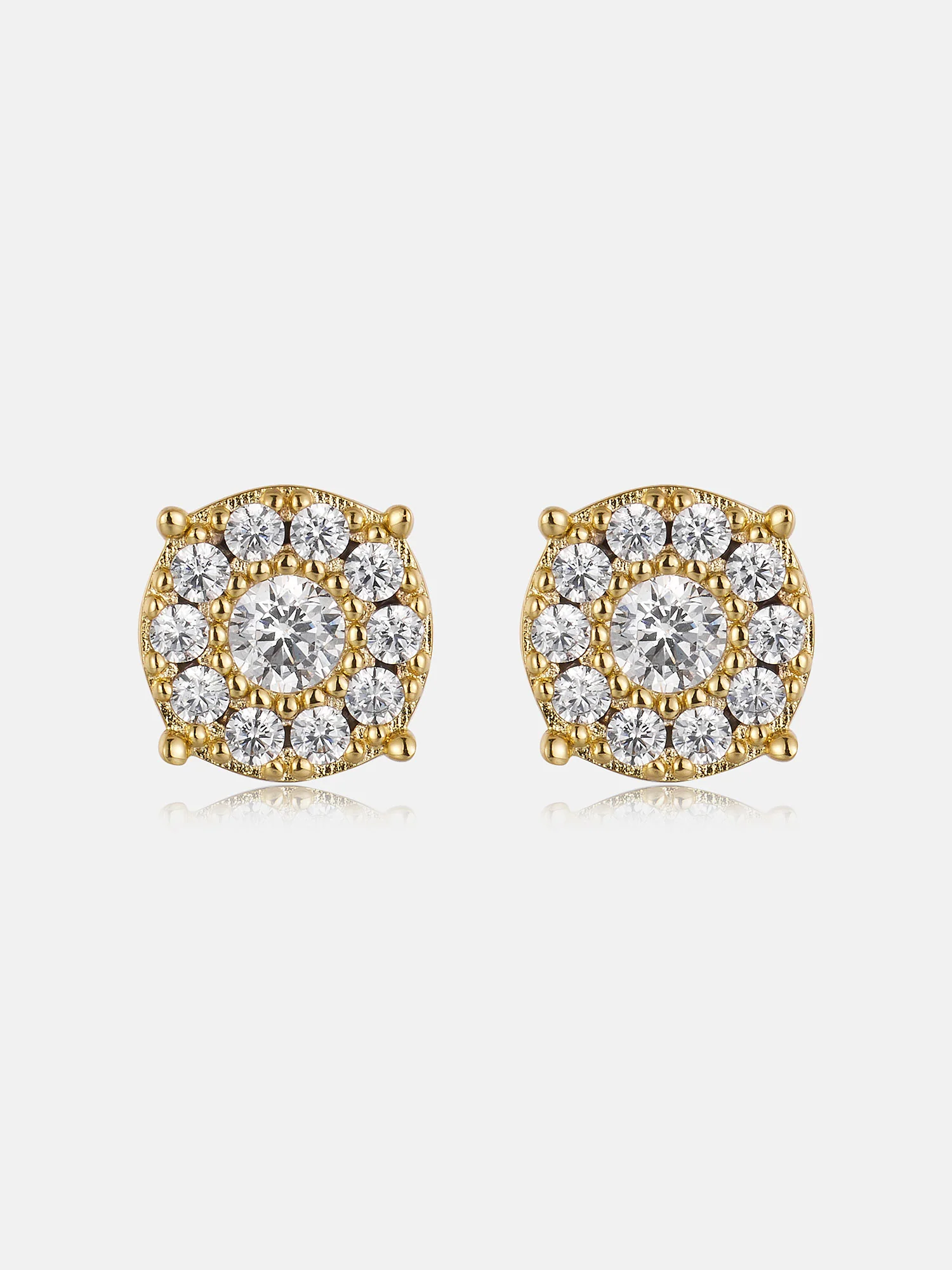 Lab Diamond Deca-Halo Cluster Solitaire Studs