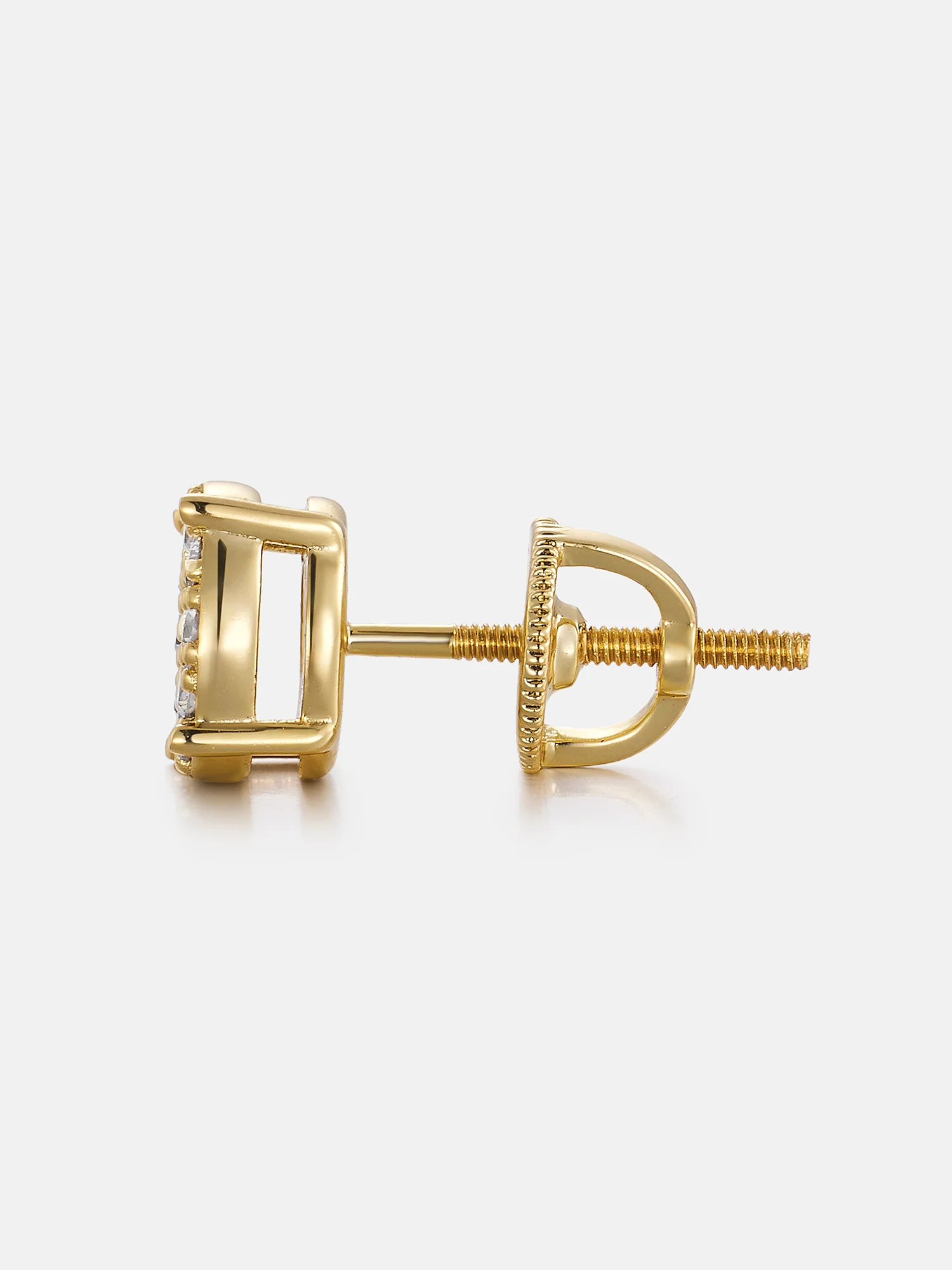 Lab Diamond Deca-Halo Cluster Solitaire Studs - Image 5