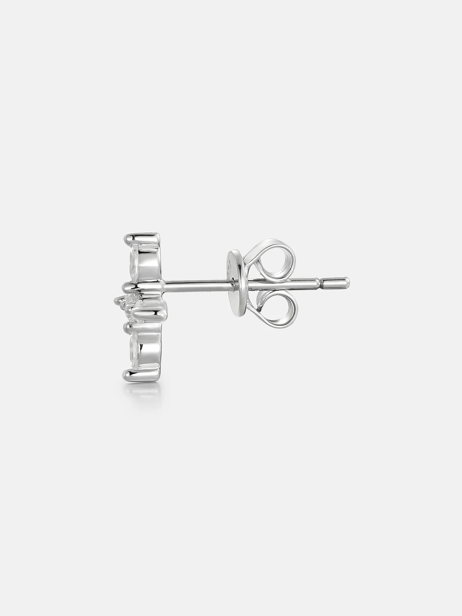 Lab Diamond Marquise Cross Cluster Stud Earrings - Image 4