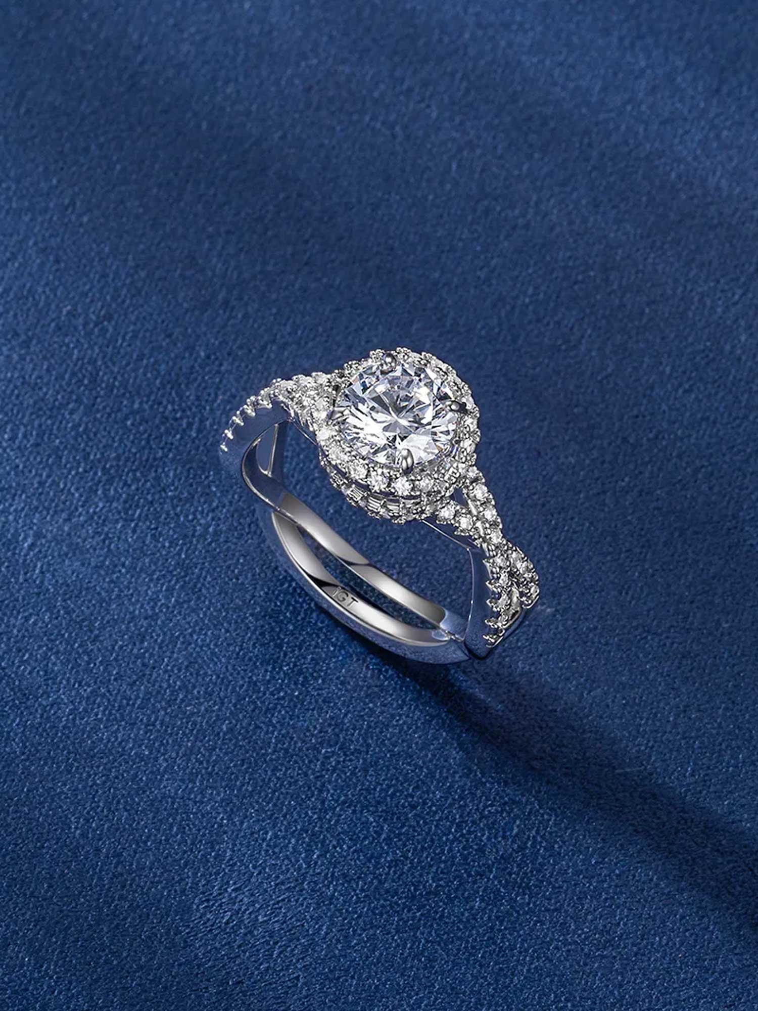 Classic Twist Halo Moissanite Engagement Ring - Image 4