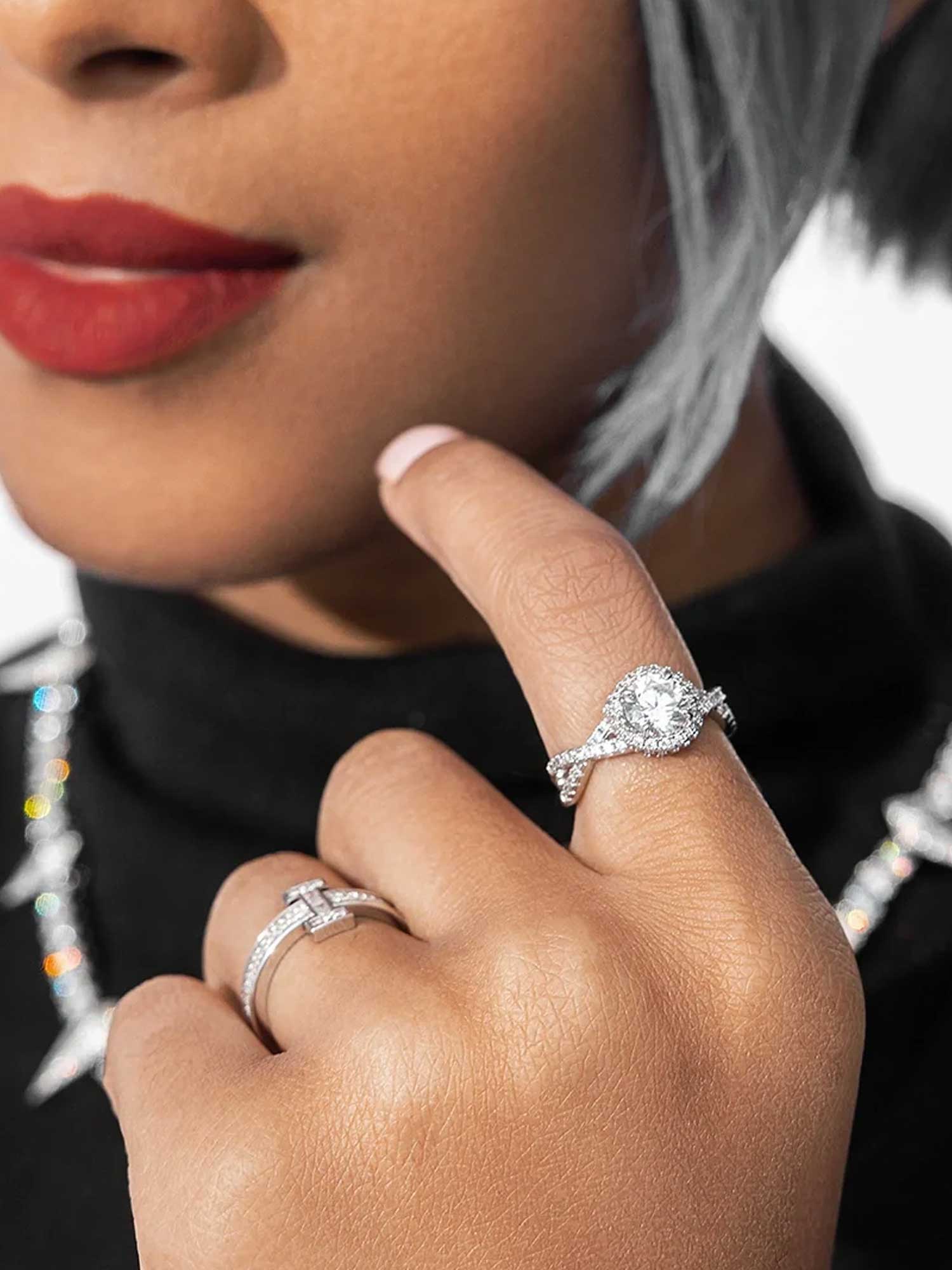 Classic Twist Halo Moissanite Engagement Ring - Image 5