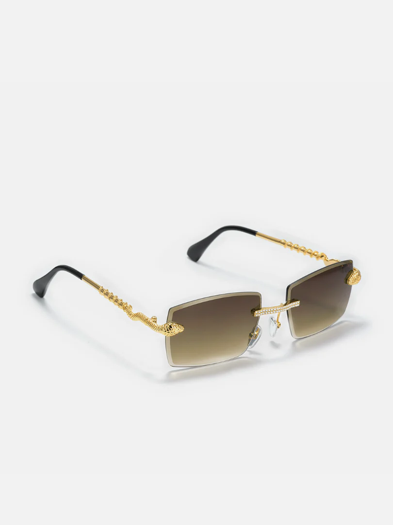 Custom Snake Moissanite Sunglasses In Yellow Gold - Image 3