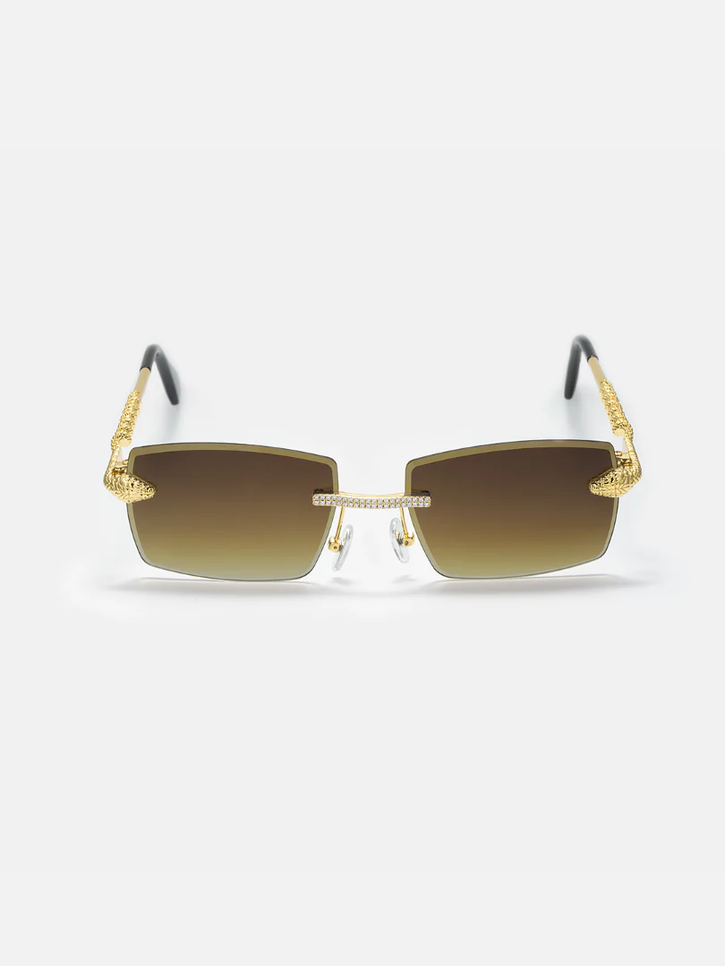 Custom Snake Moissanite Sunglasses In Yellow Gold - Image 4