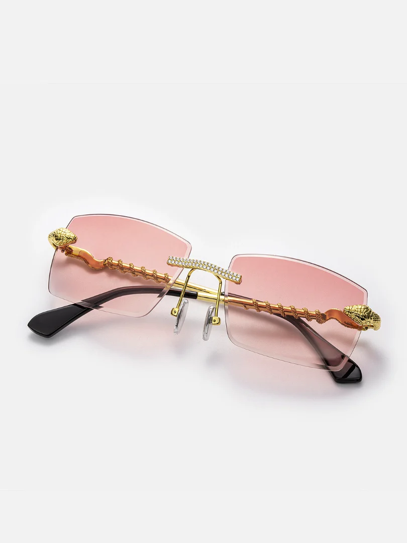 Custom Snake Moissanite Sunglasses In Yellow Gold - Image 5