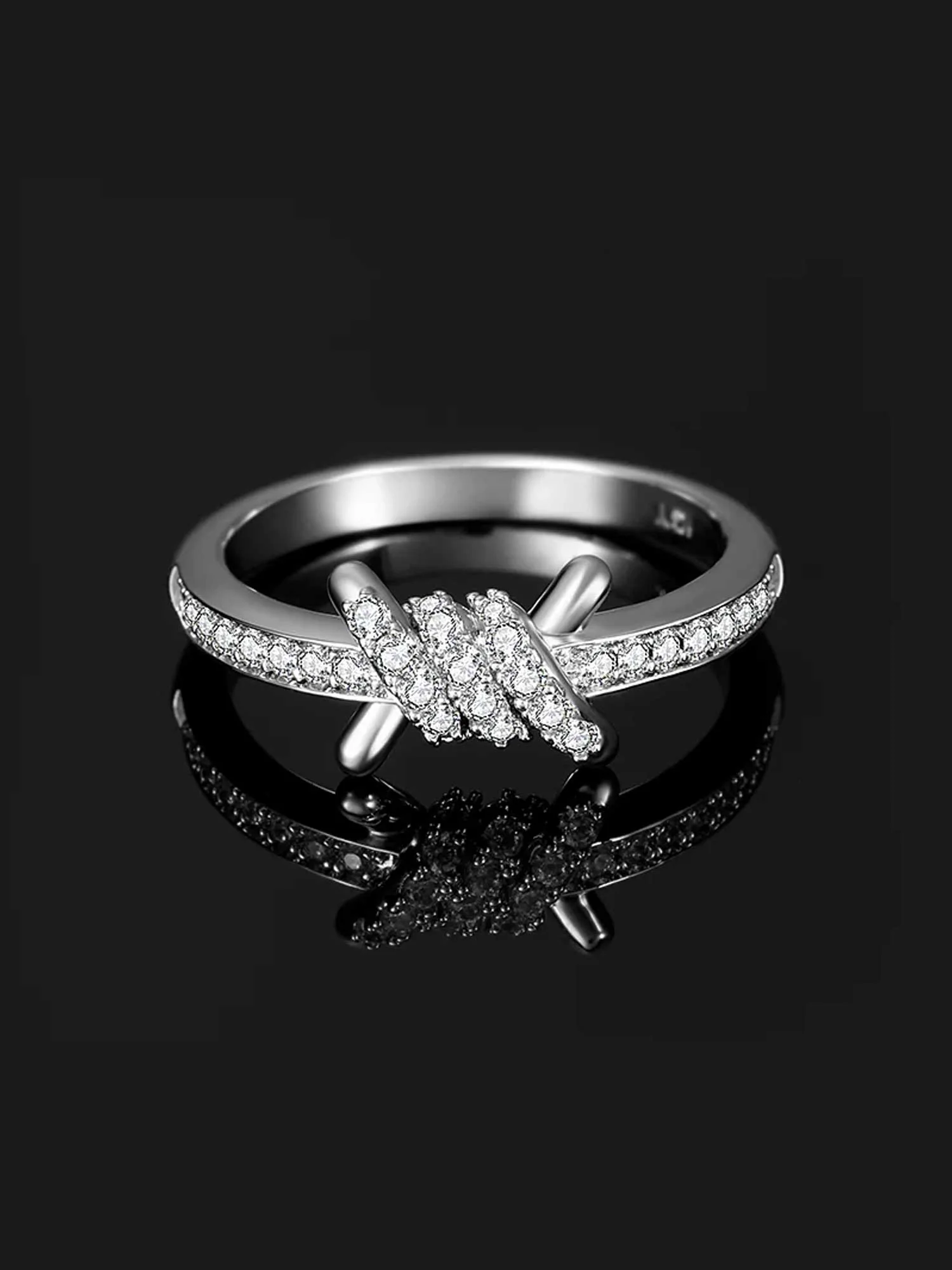 Moissanite Barbed Wire Ring - Image 3