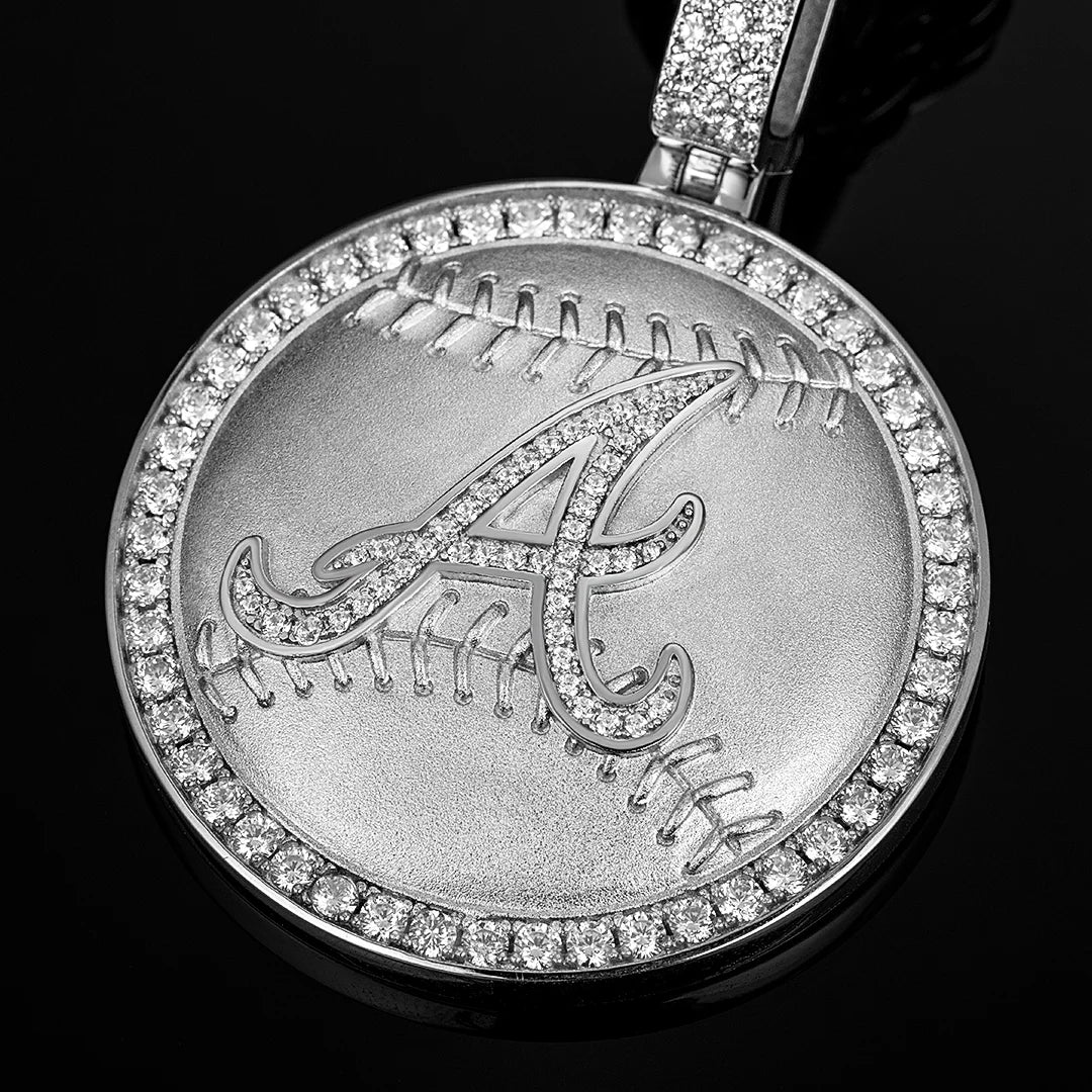 Moissanite Baseball Pendant - Image 3