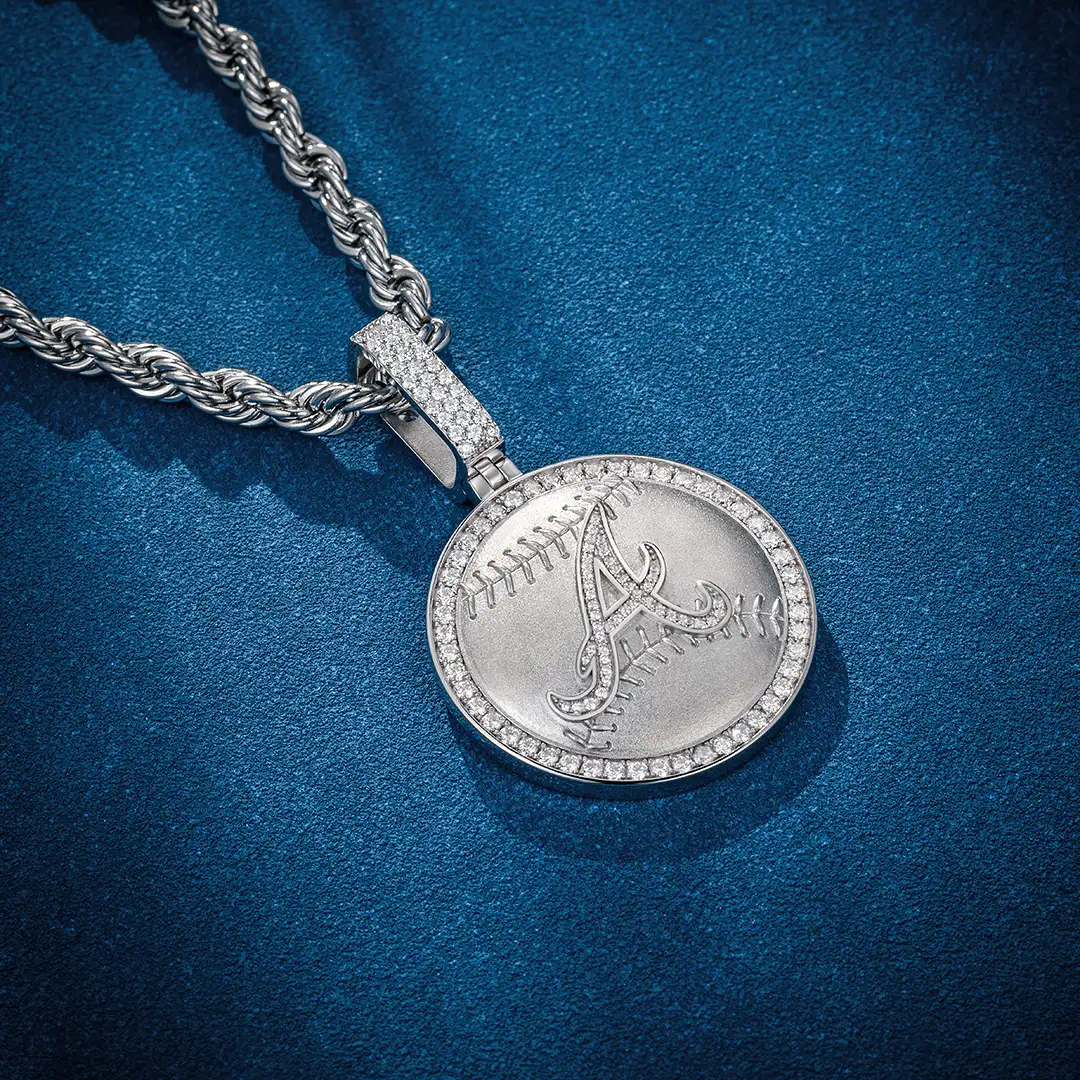 Moissanite Baseball Pendant - Image 4