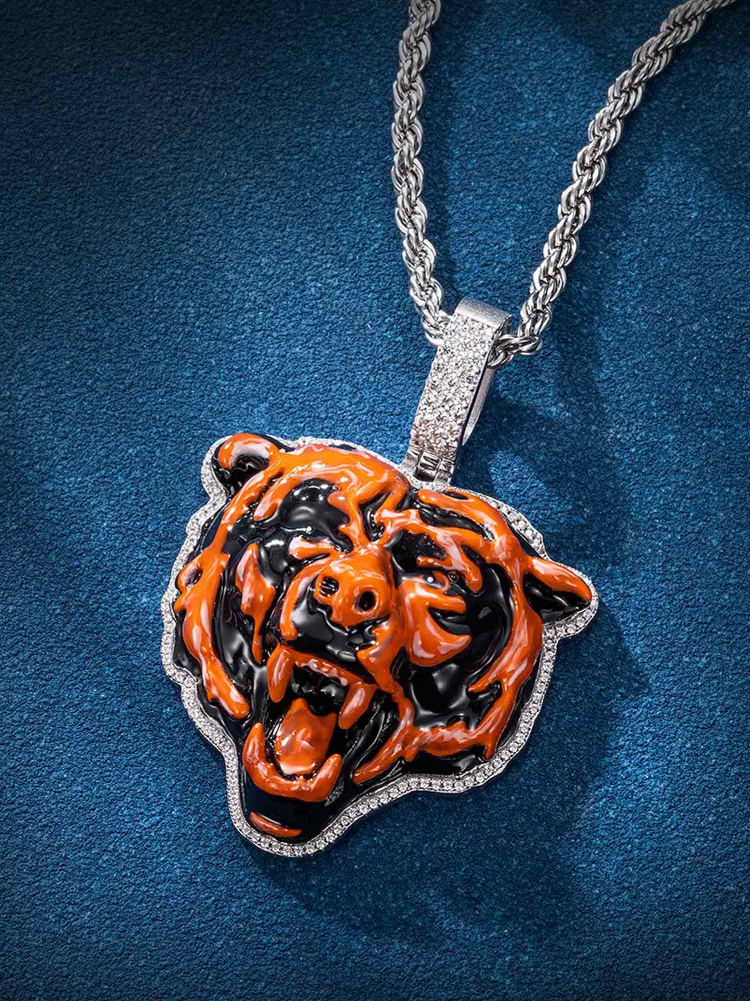 Made To Order Moissanite Enamel Bear Pendant - Image 4