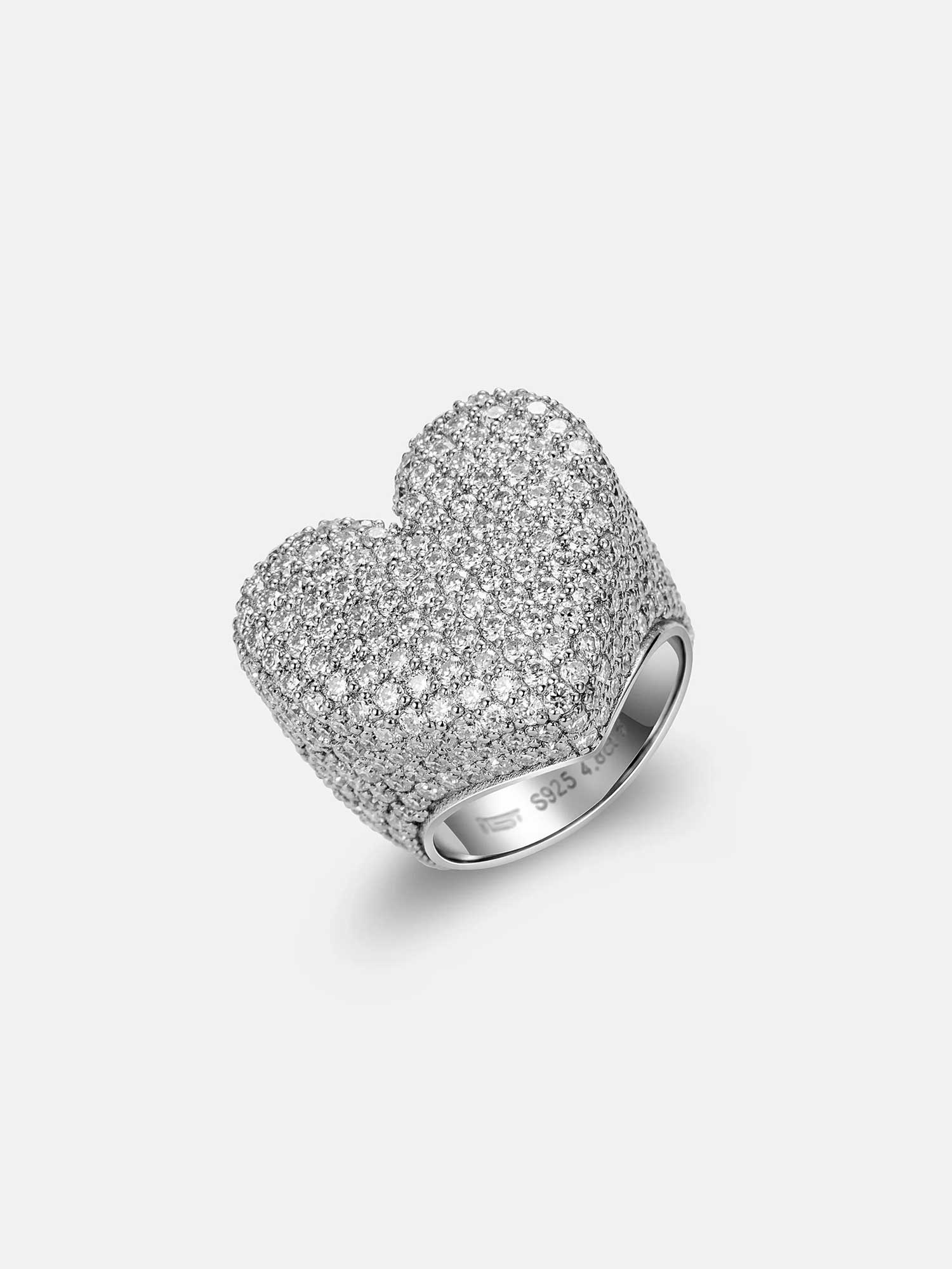 Made To Order Moissanite Iced Heart Shape Ring - Image 2