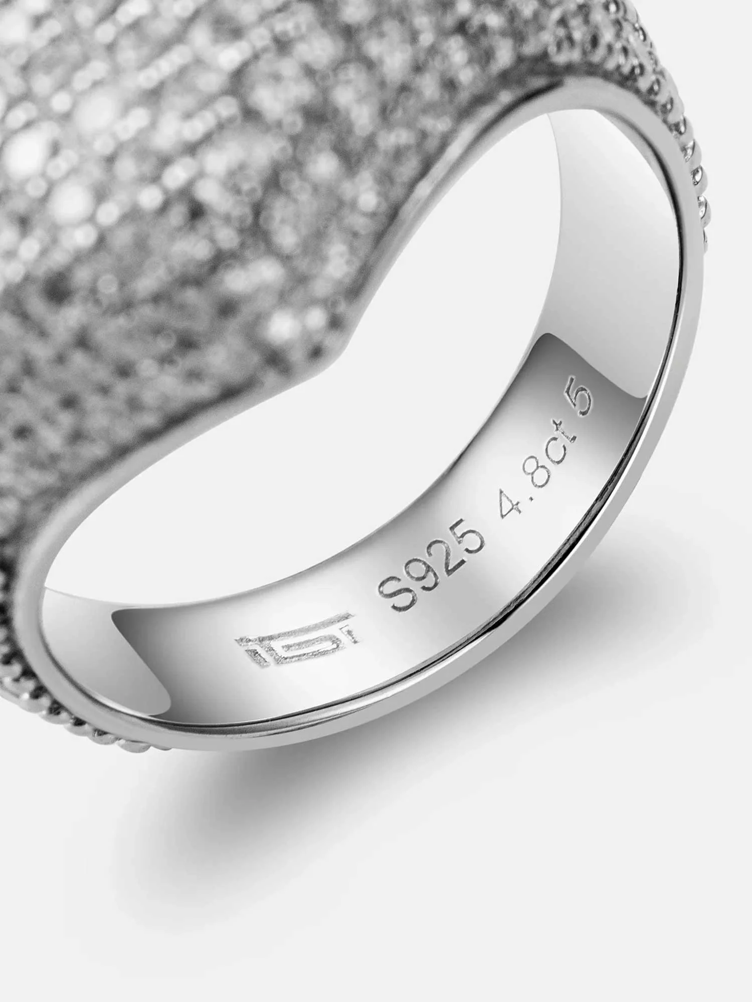 Made To Order Moissanite Iced Heart Shape Ring - Image 3