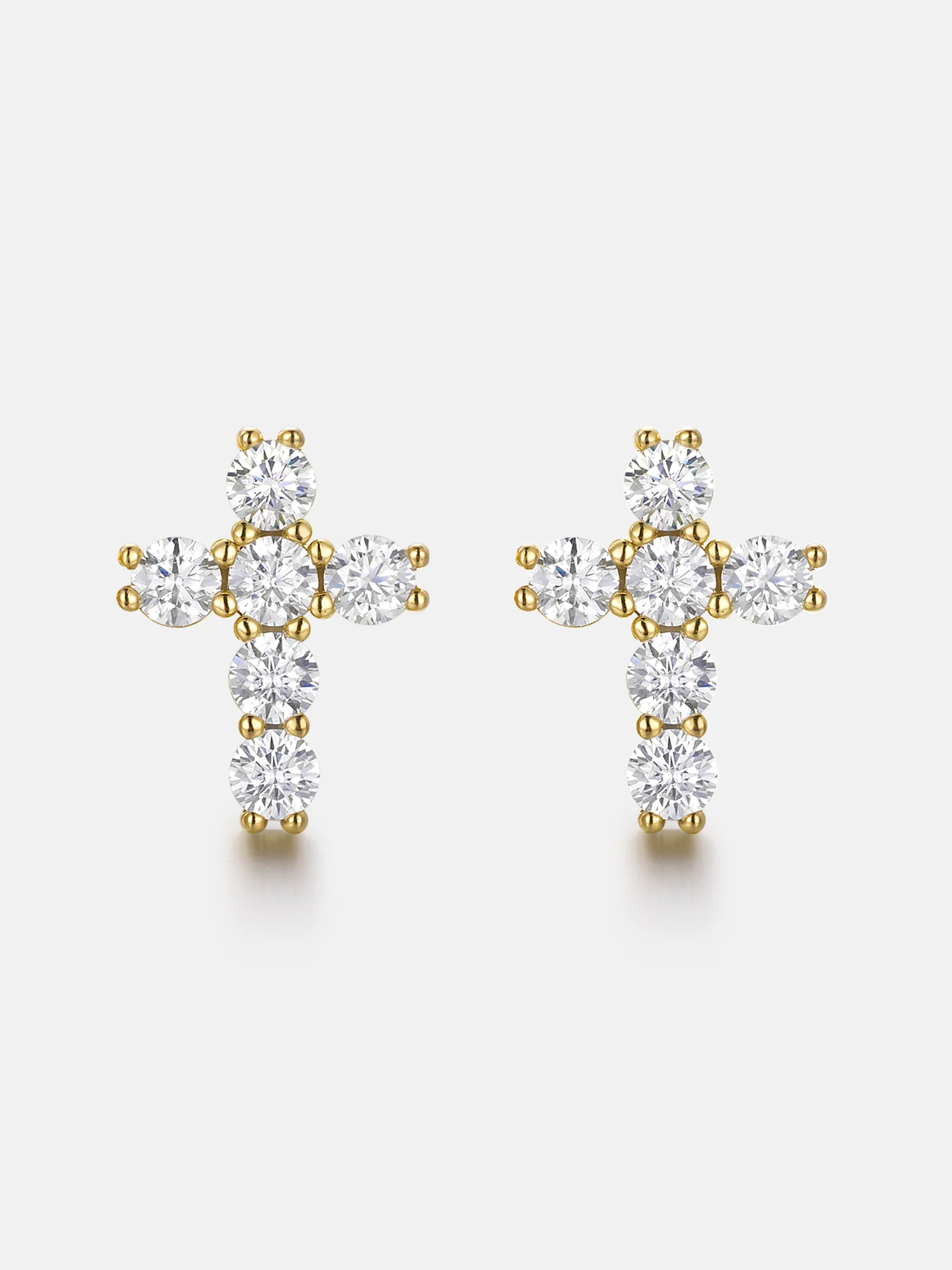 Micro Cross Moissanite Stud Earring - Image 2
