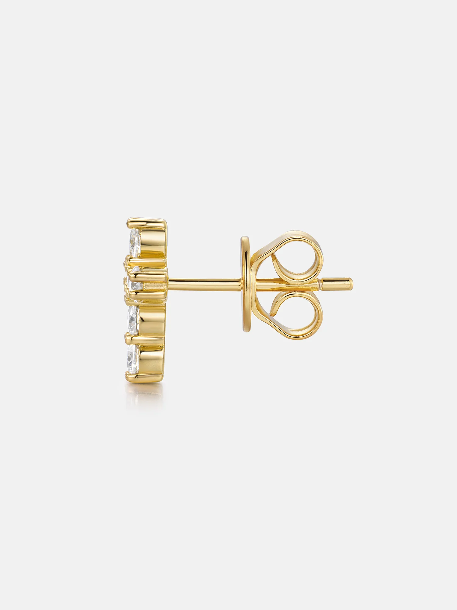 Micro Cross Moissanite Stud Earring - Image 7
