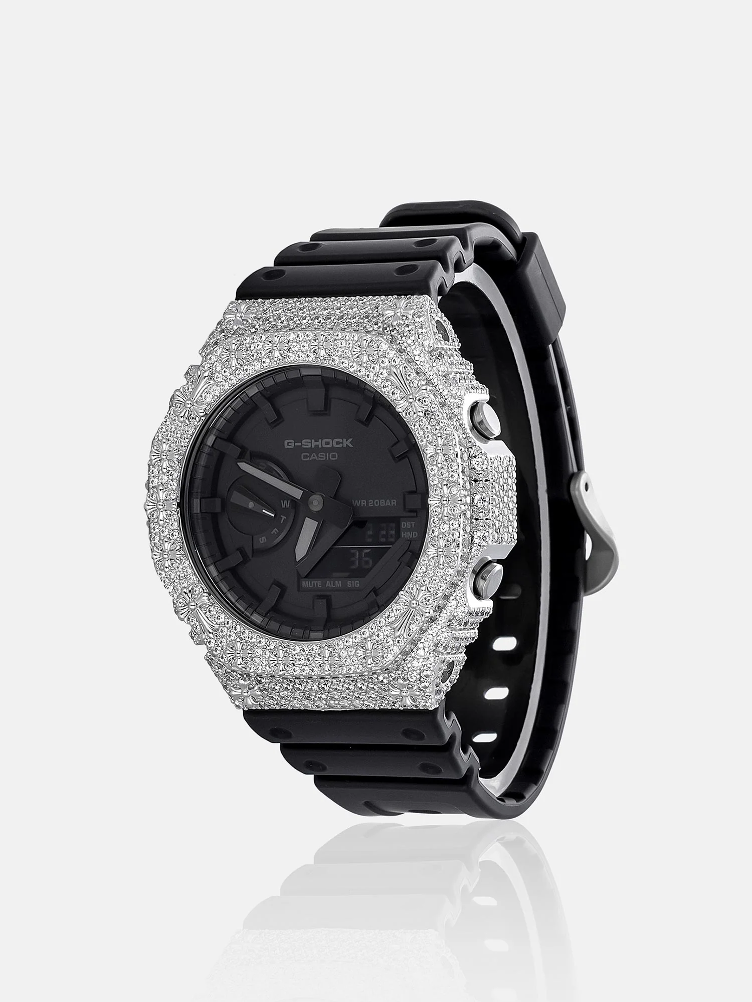 Mixed Cross Iced Moissanite Case For GA-2100 Watch - Image 7