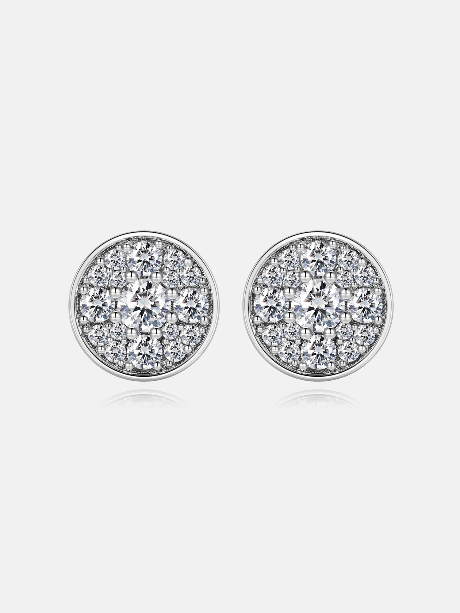 Mixed Size Double Layer Moissanite Stud Earrings