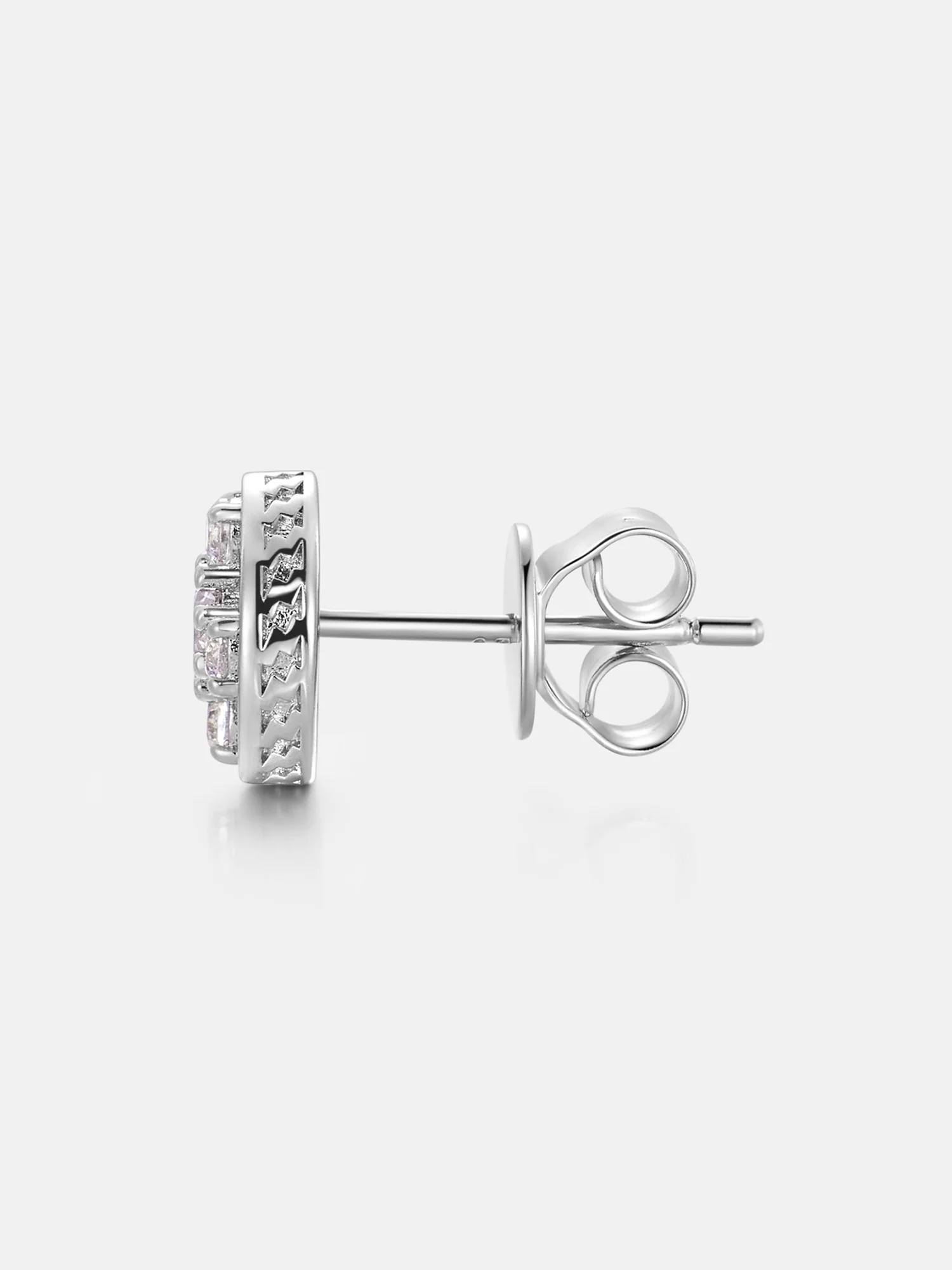 Mixed Size Double Layer Moissanite Stud Earrings - Image 4