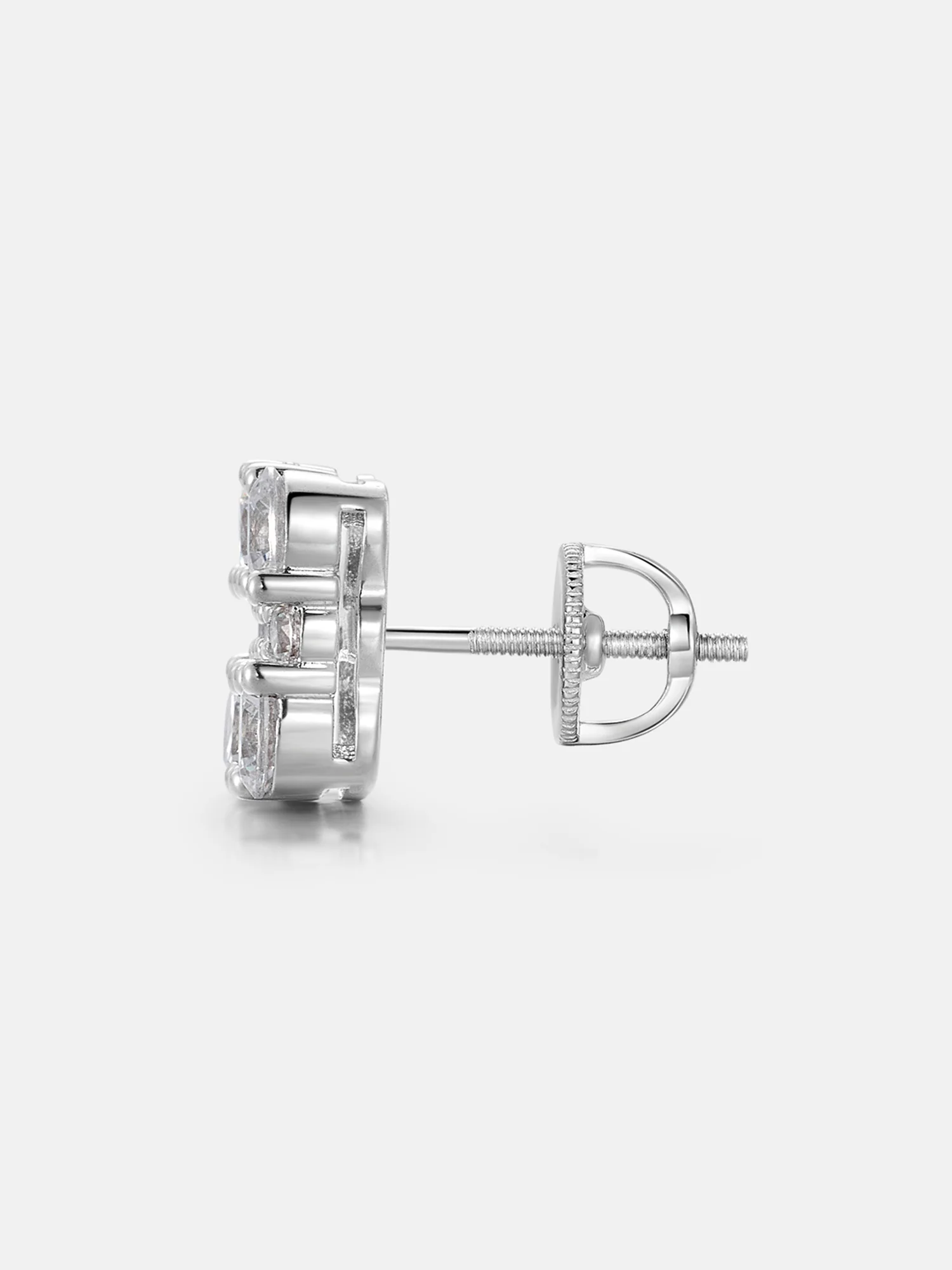 Mixed Size Moissanite Square Cluster Earrings - Image 3
