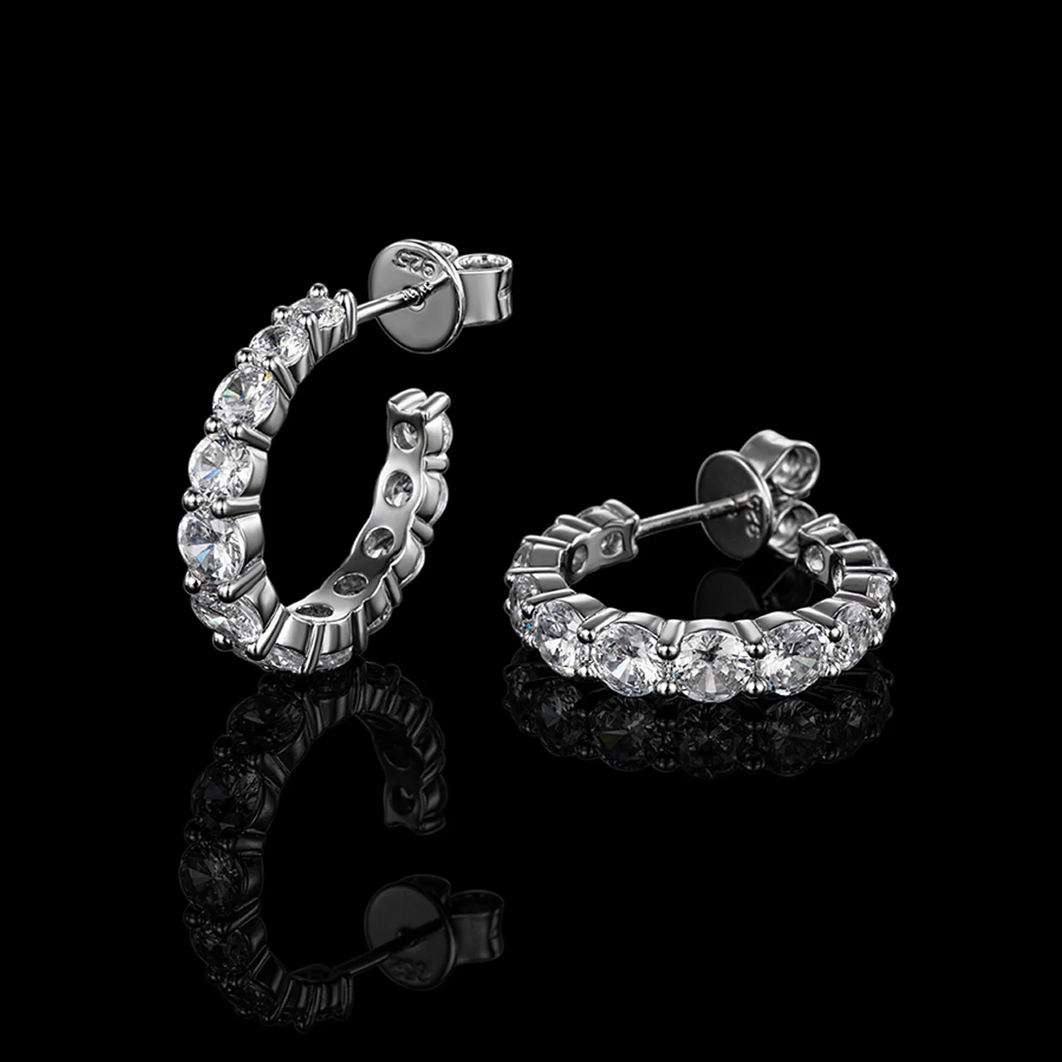 Mixed Sizes Round Cut Hoop Earrings