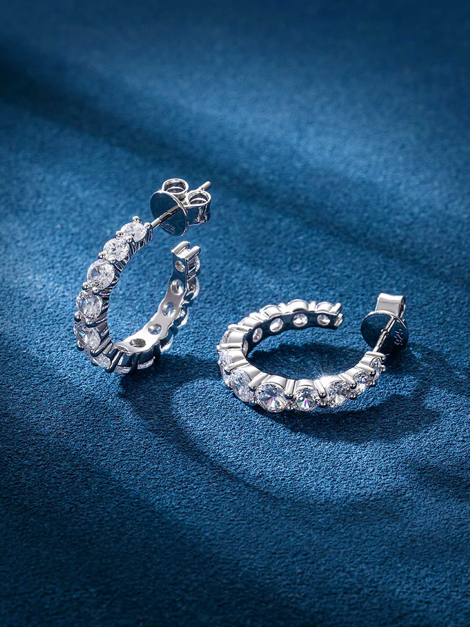 Mixed Sizes Round Cut Hoop Earrings - Image 2